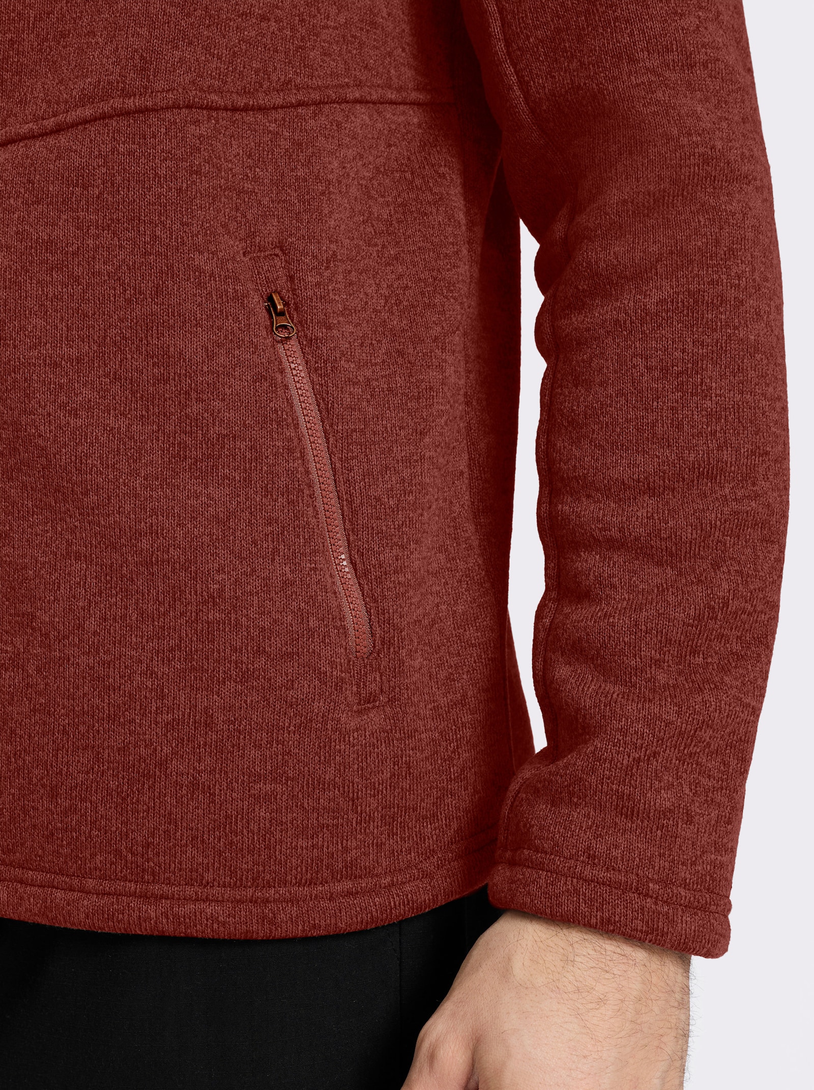 Catamaran Sports Strickfleecejacke mit 2 Reißverschluss-Taschen - graphit-meliert