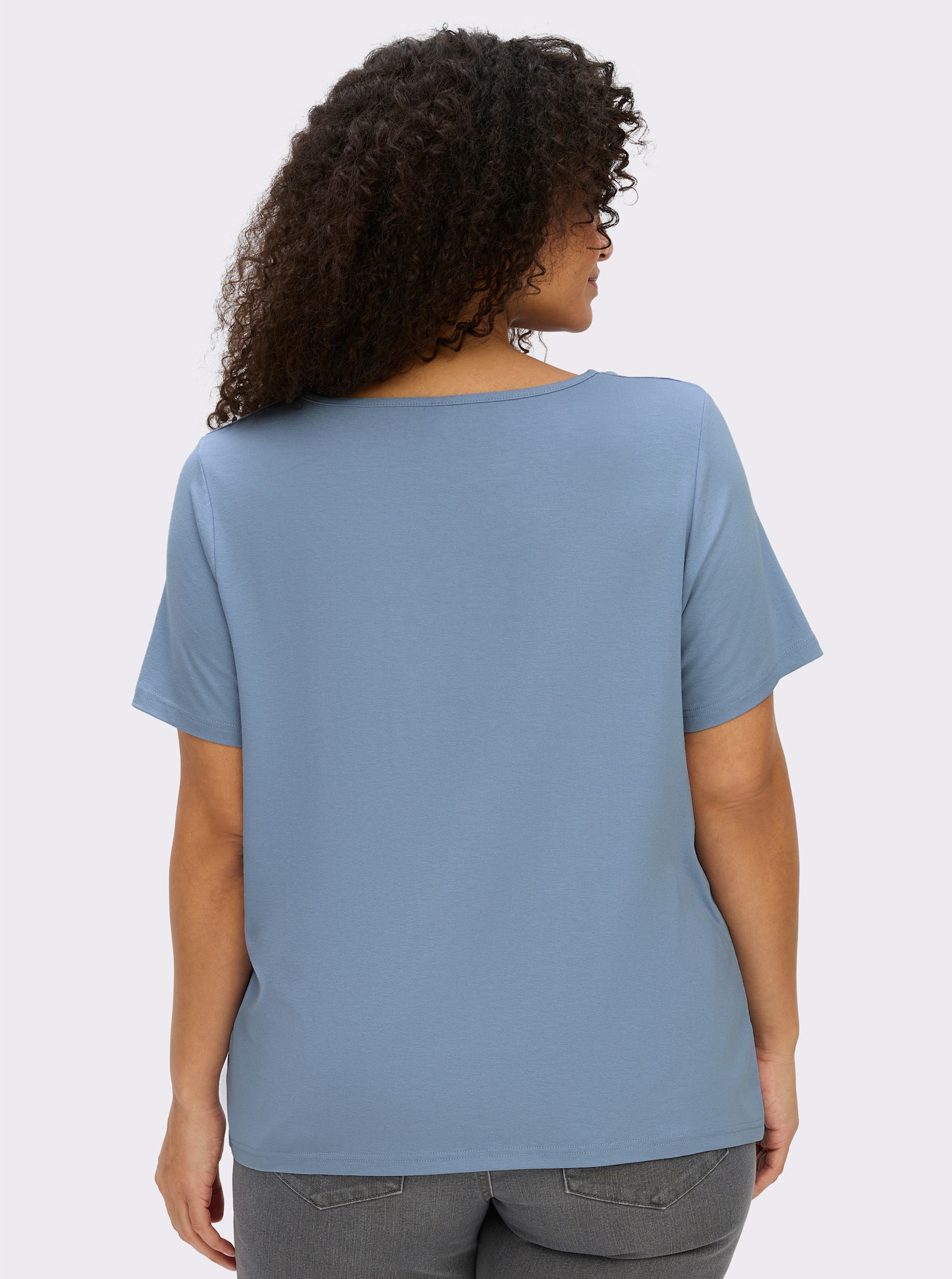 Wasserfallshirt mit kurzen Ärmeln - bleu