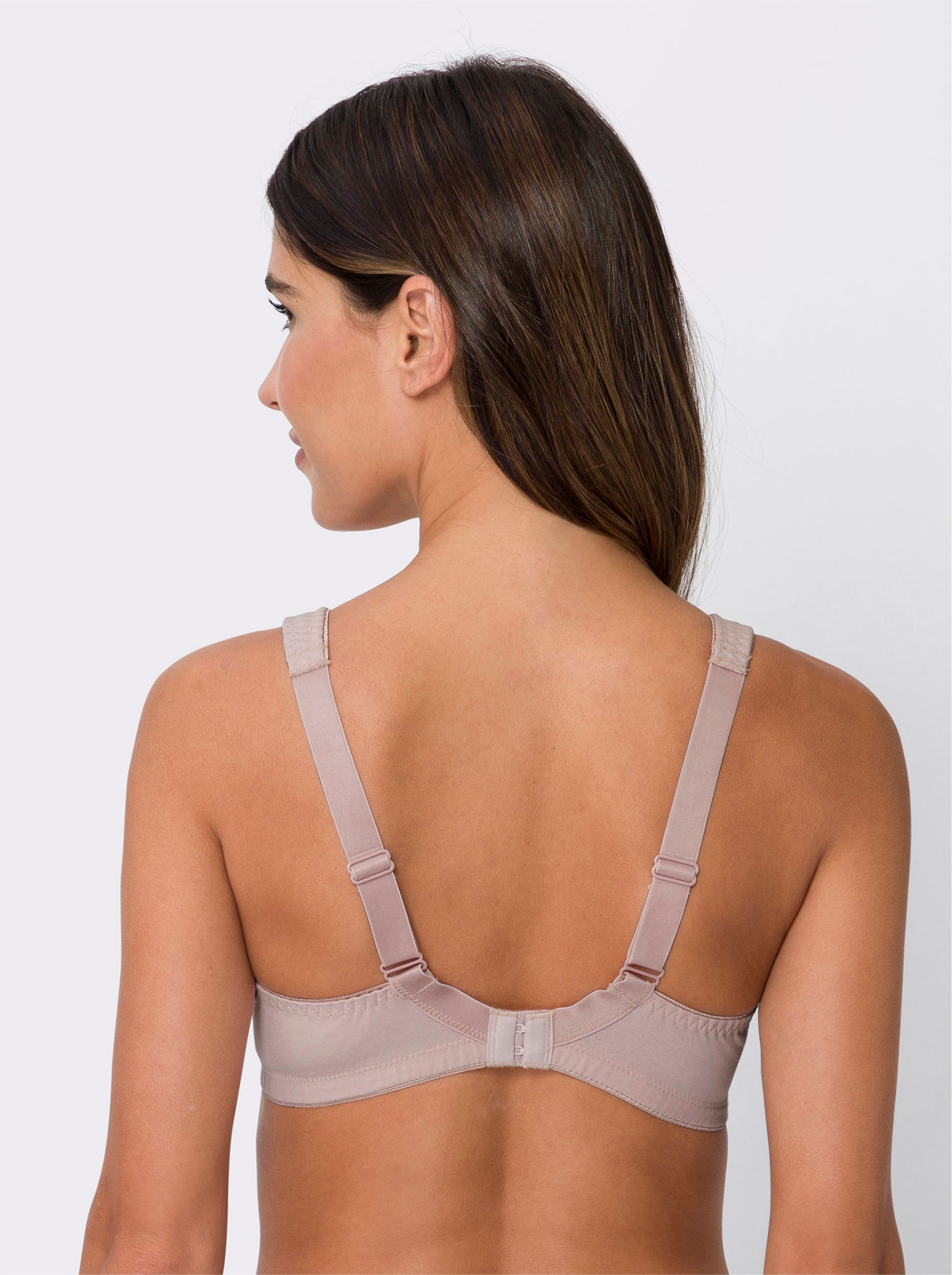 Odľahčujúca bezkosticová podprsenka, pás pod prsami 2ks - Šampanská + púdrová