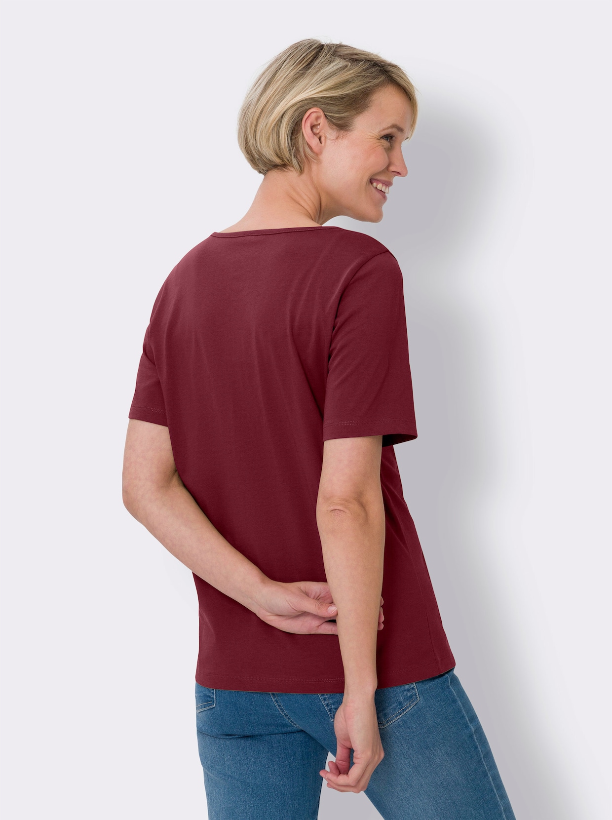 Tričko s krátkým rukávem - tmavěčervená