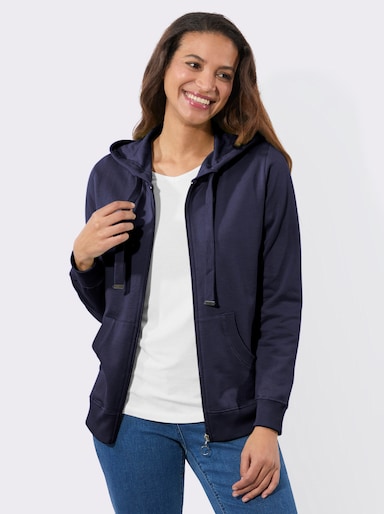 Sweatjacke mit Känguru-Taschen - marine