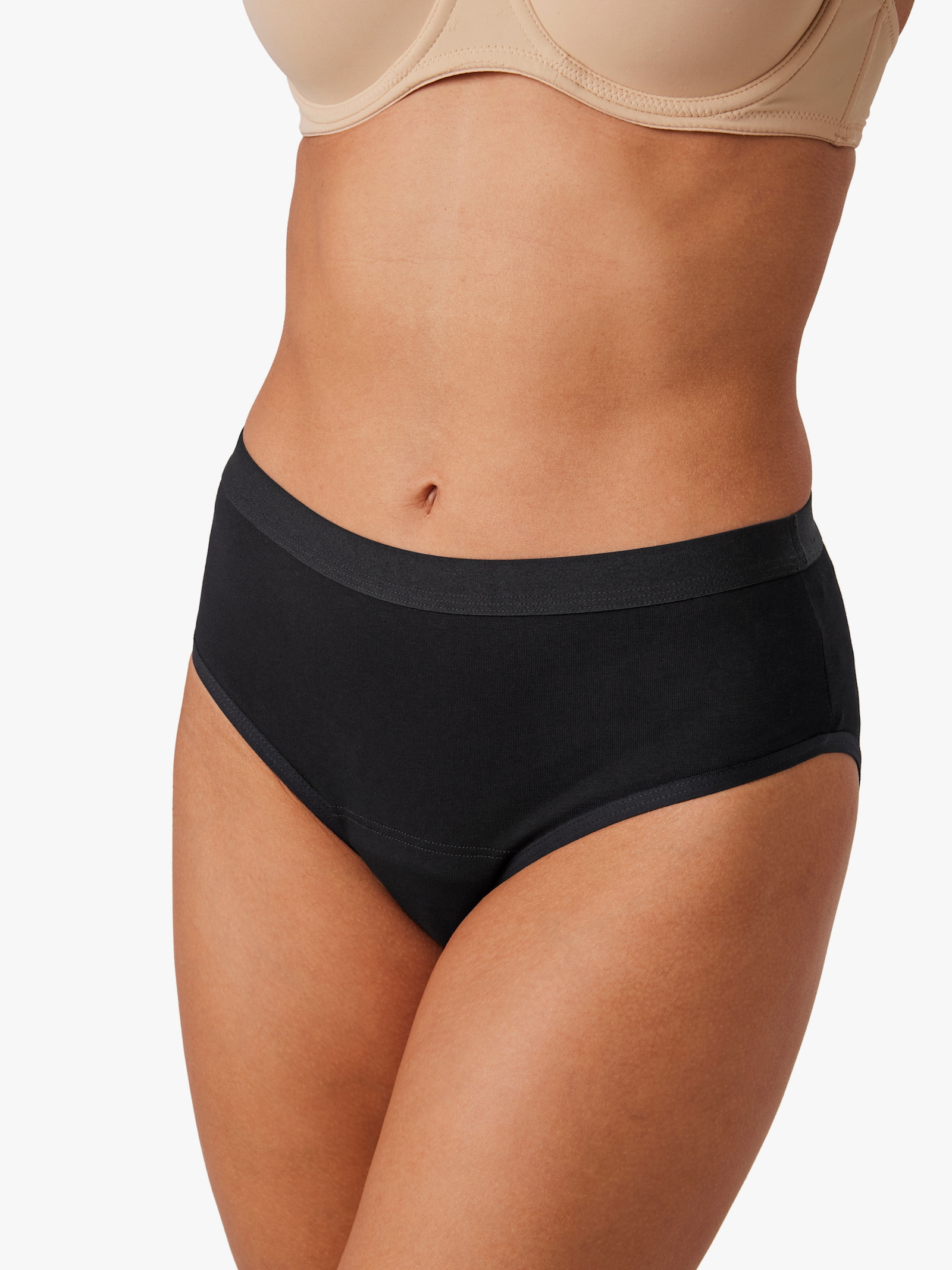 Inkontinenzslip im Midi-Schnitt - schwarz
