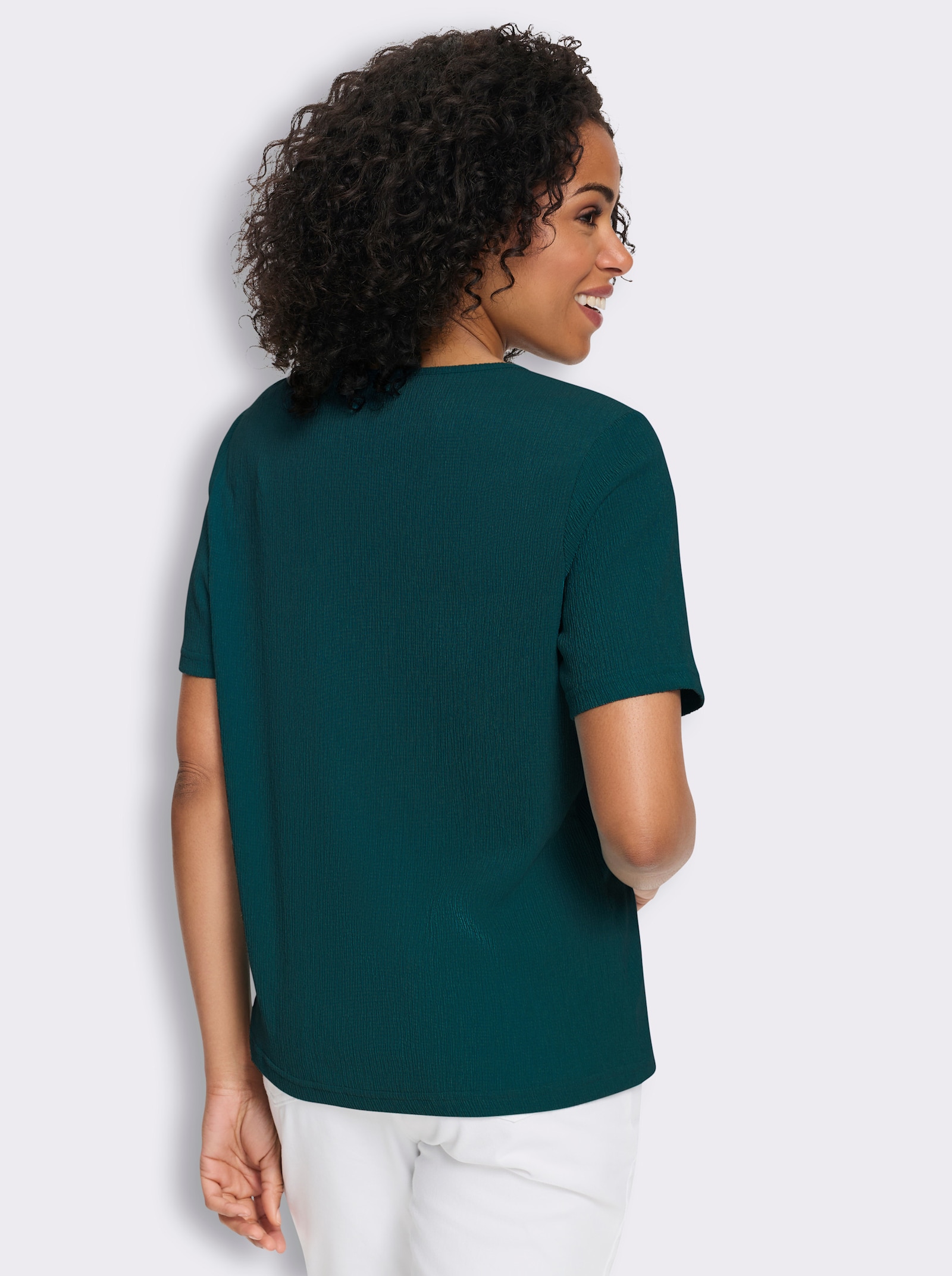 Shirt met korte mouwen en borstzak - petrol