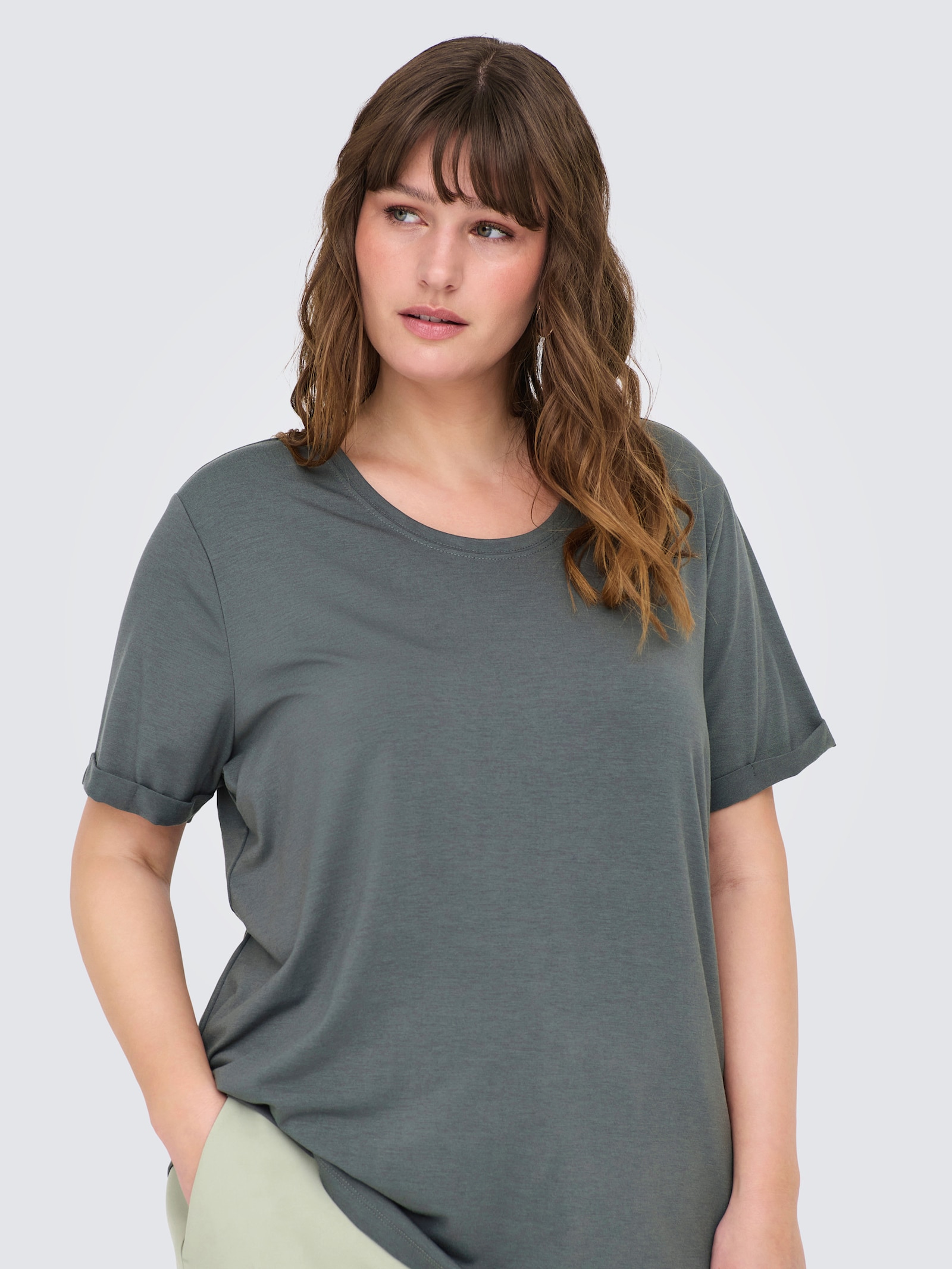 ONLY CARMAKOMA Kurzarmshirt - balsam green