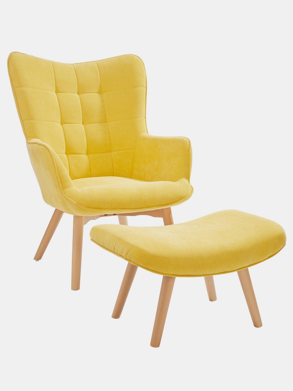 Sessel+Hocker - gelb