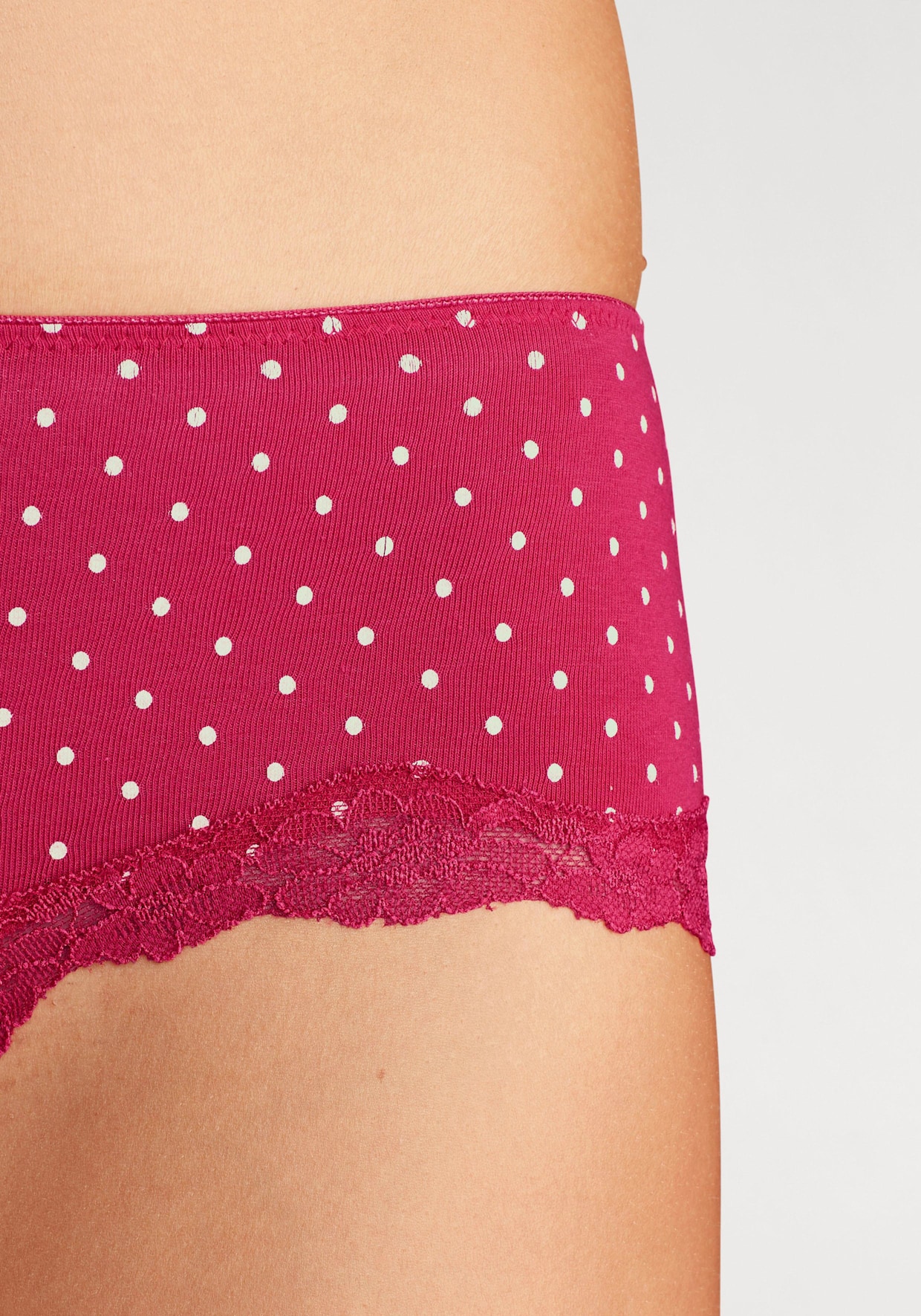 LASCANA Panty - rood gestreept, effen, gestippeld