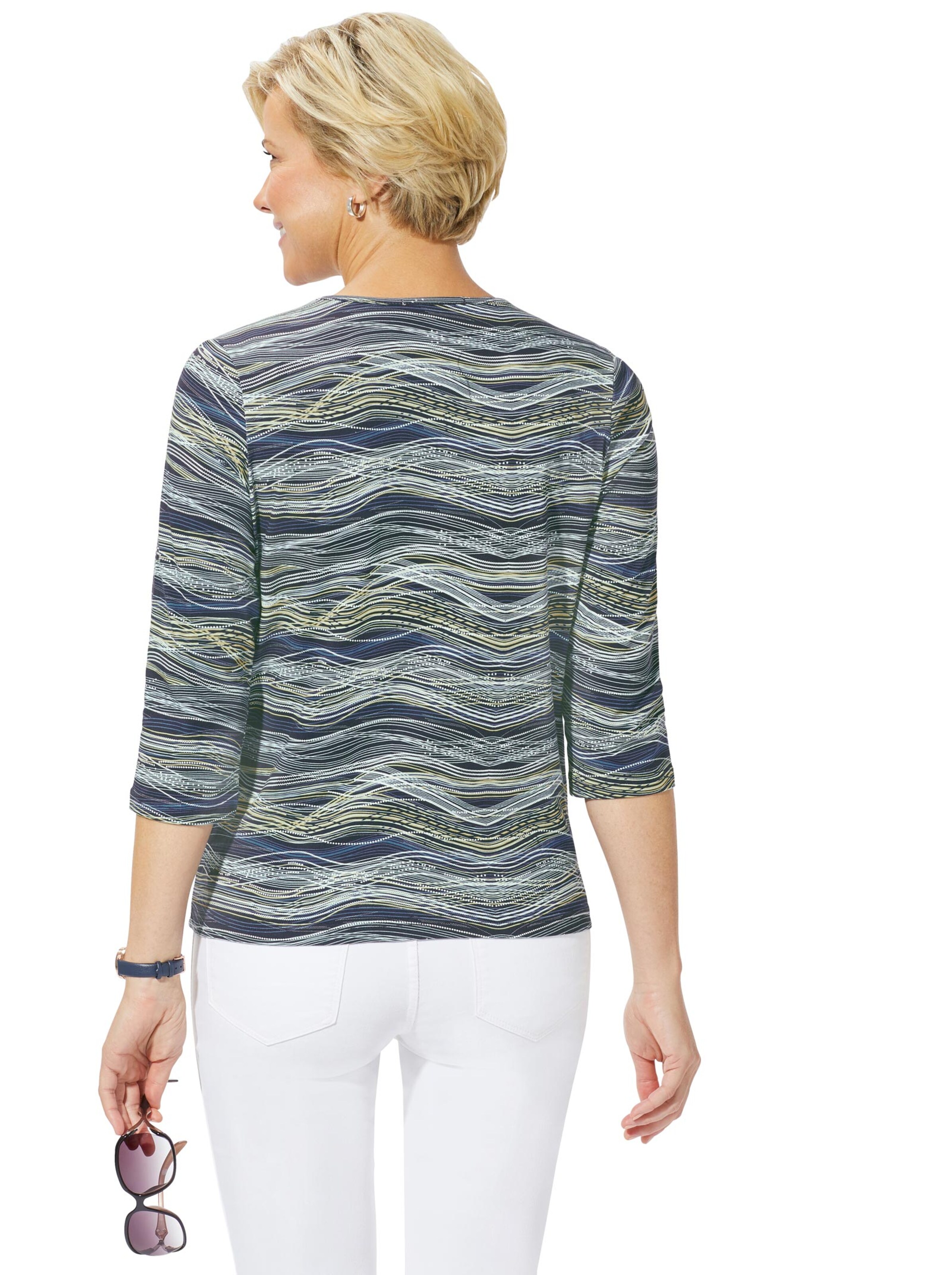 Collection L Shirt - marine-gelb-gemustert