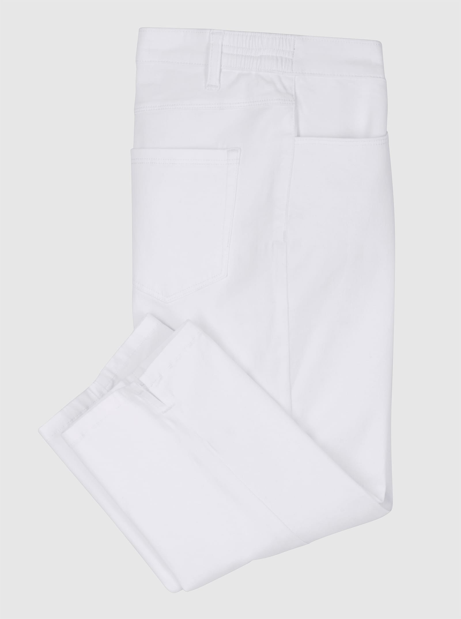 Capri-jeans met comfortband opzij - wit