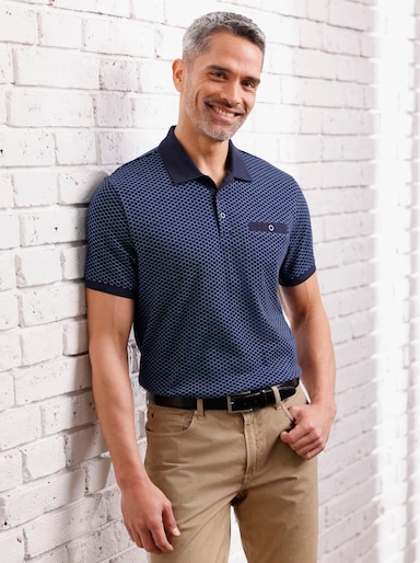 Poloshirt met korte mouwen - marine/middenblauw bedrukt