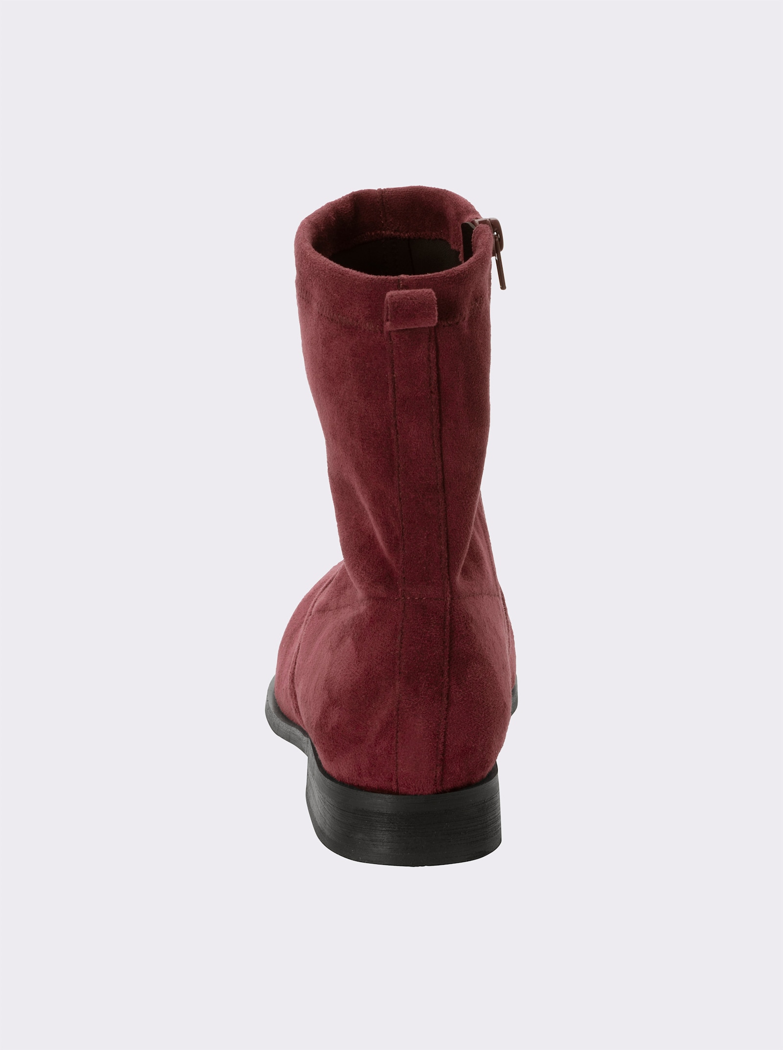 sheego Stiefelette in Wildleder-Optik - bordeaux