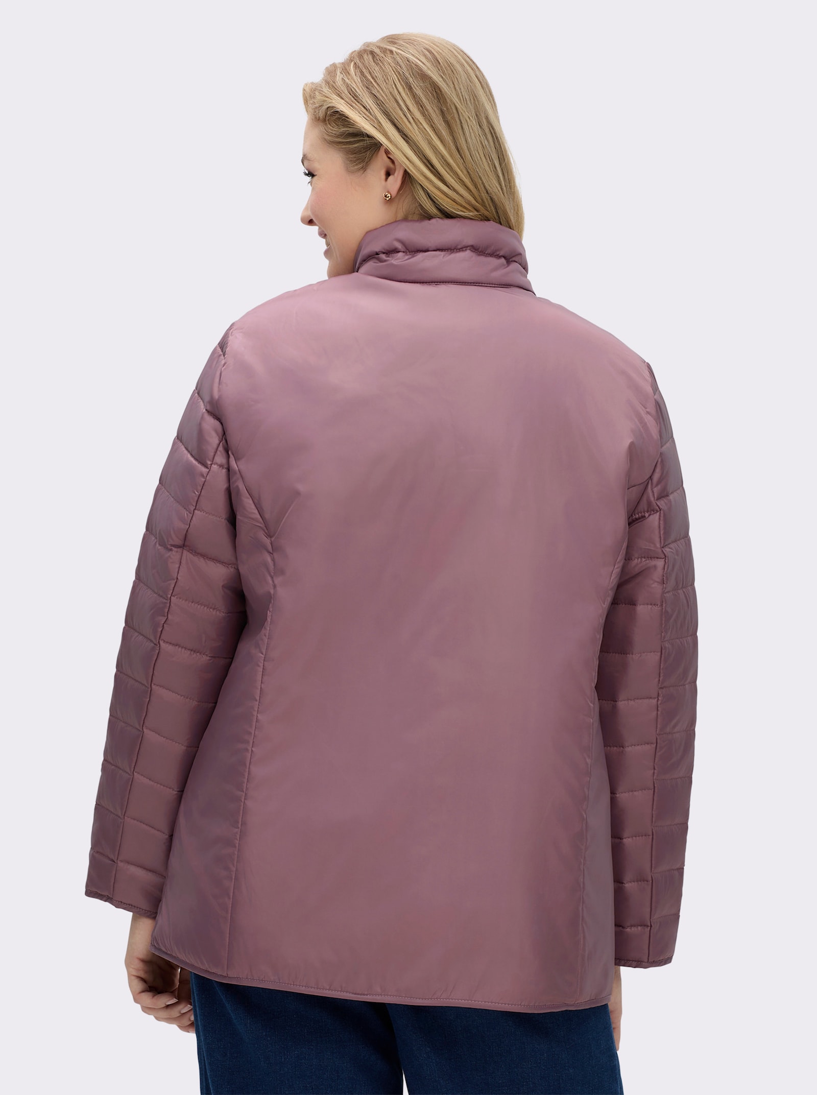 Steppjacke mit vertikalem Muster - rose