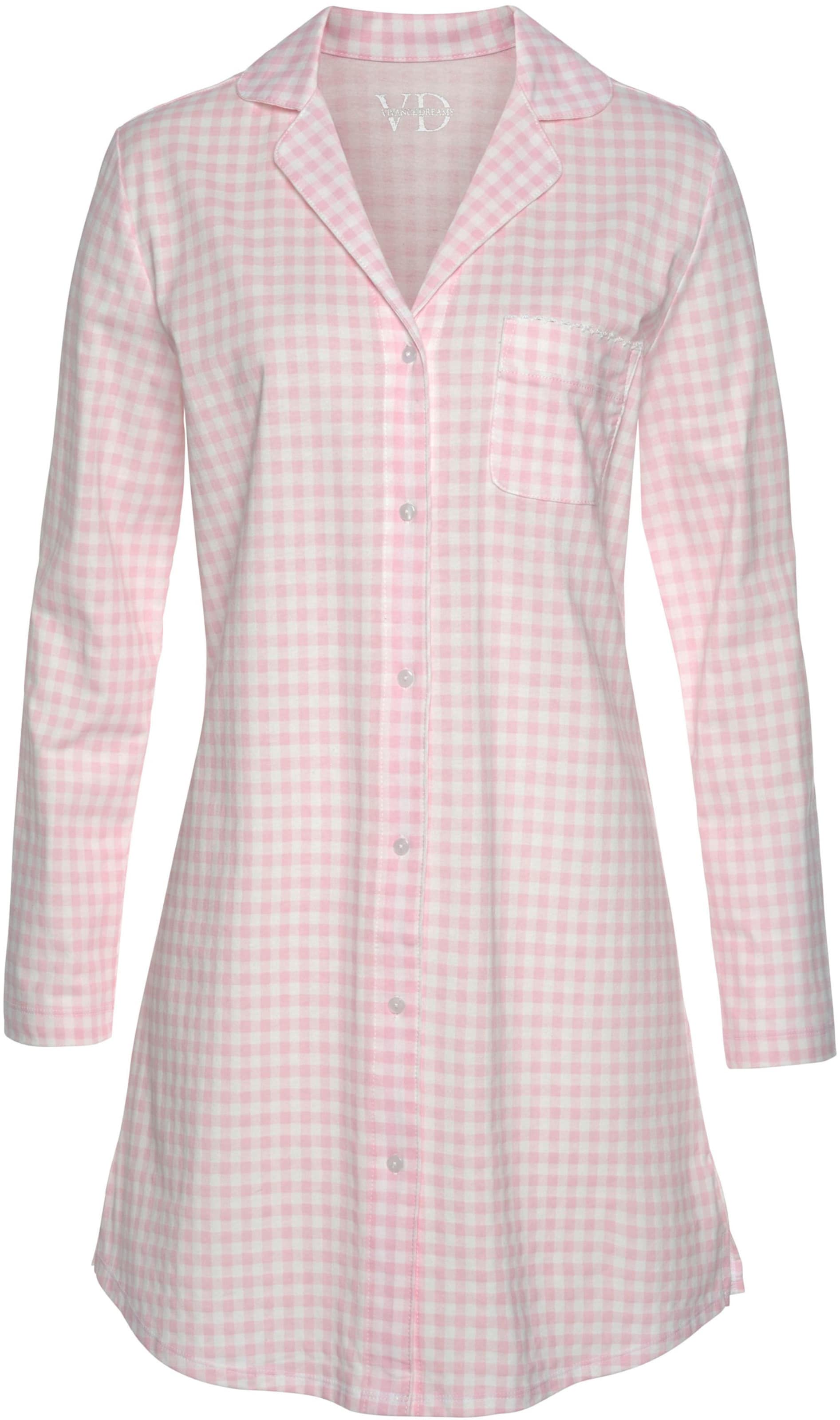 Vivance günstig Kaufen-Nachthemd in rosa-weiß von Vivance Dreams. Nachthemd in rosa-weiß von Vivance Dreams <![CDATA[Nachthemd von Vivance Dreams mit Karomuster. Reverskragen, durchgehende Knopfleiste und lange Ärmel. Eine aufgesetzte Brusttasche. Kurze Seitennahtsch