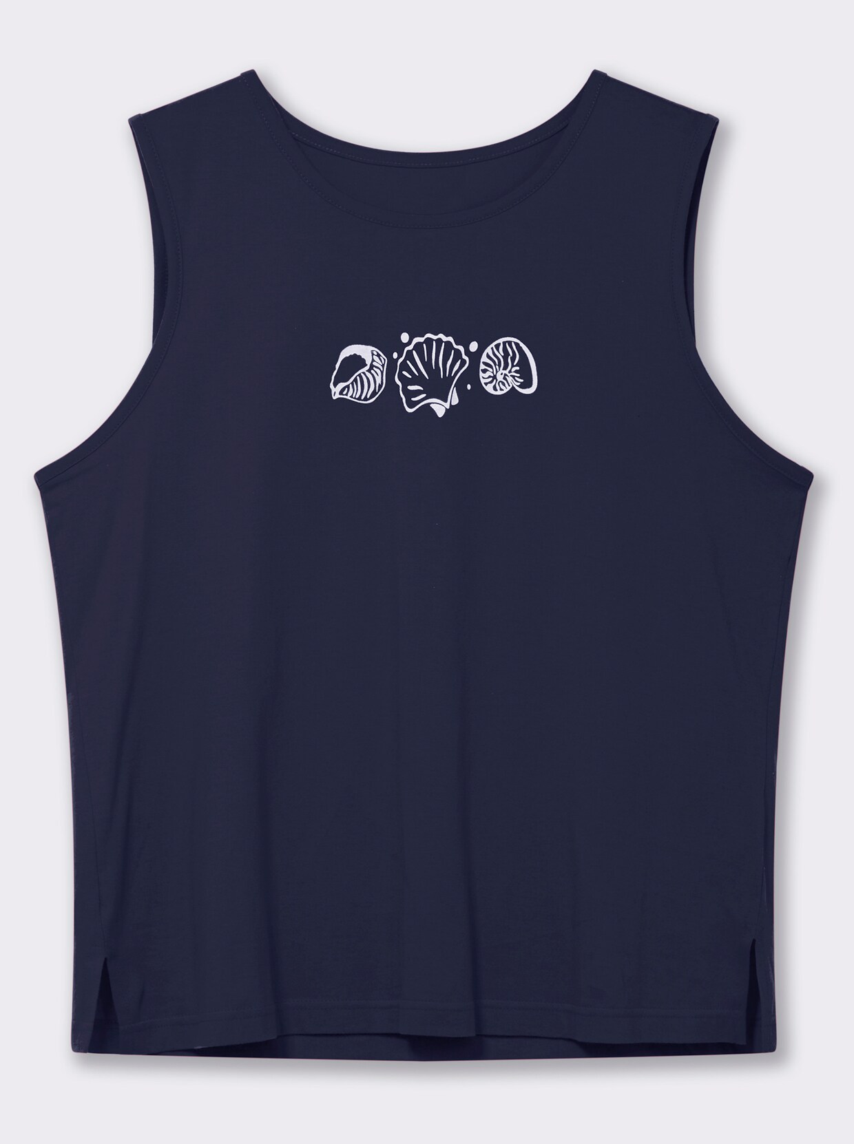 Shirttop mit Seitenschlitzen - marine