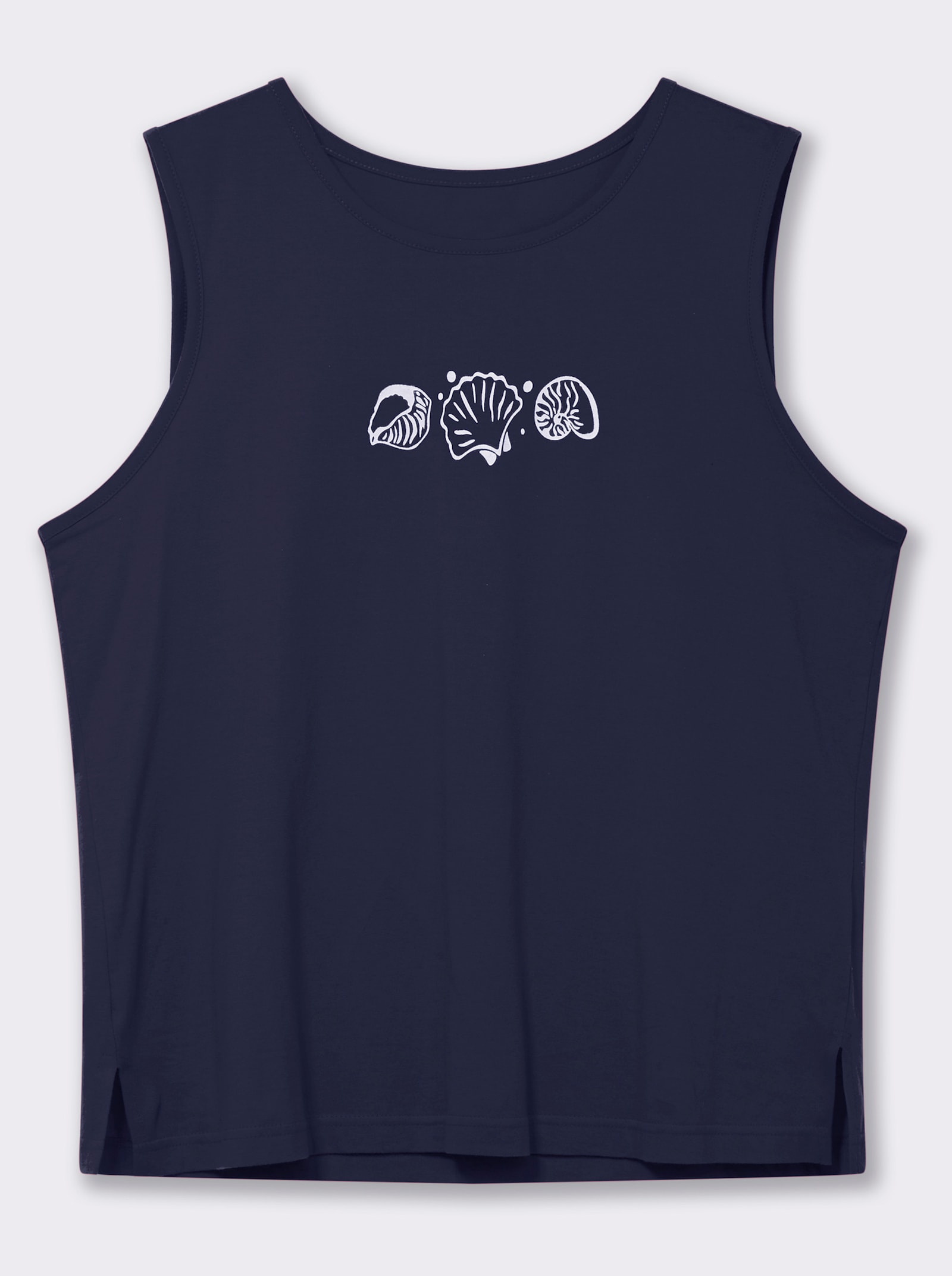 Shirttop mit Seitenschlitzen - marine