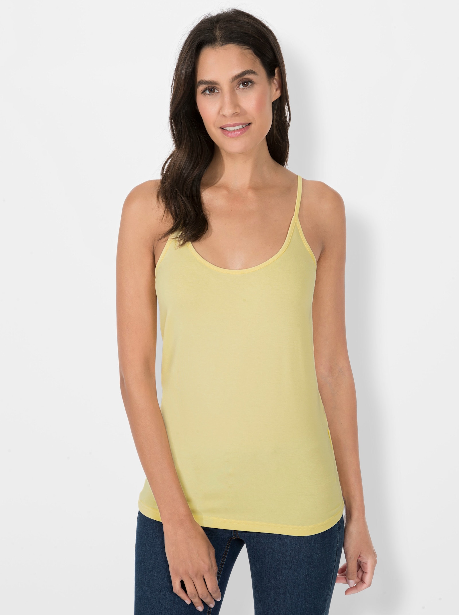 Spaghettitop mit verstellbaren Trägern - zitrone