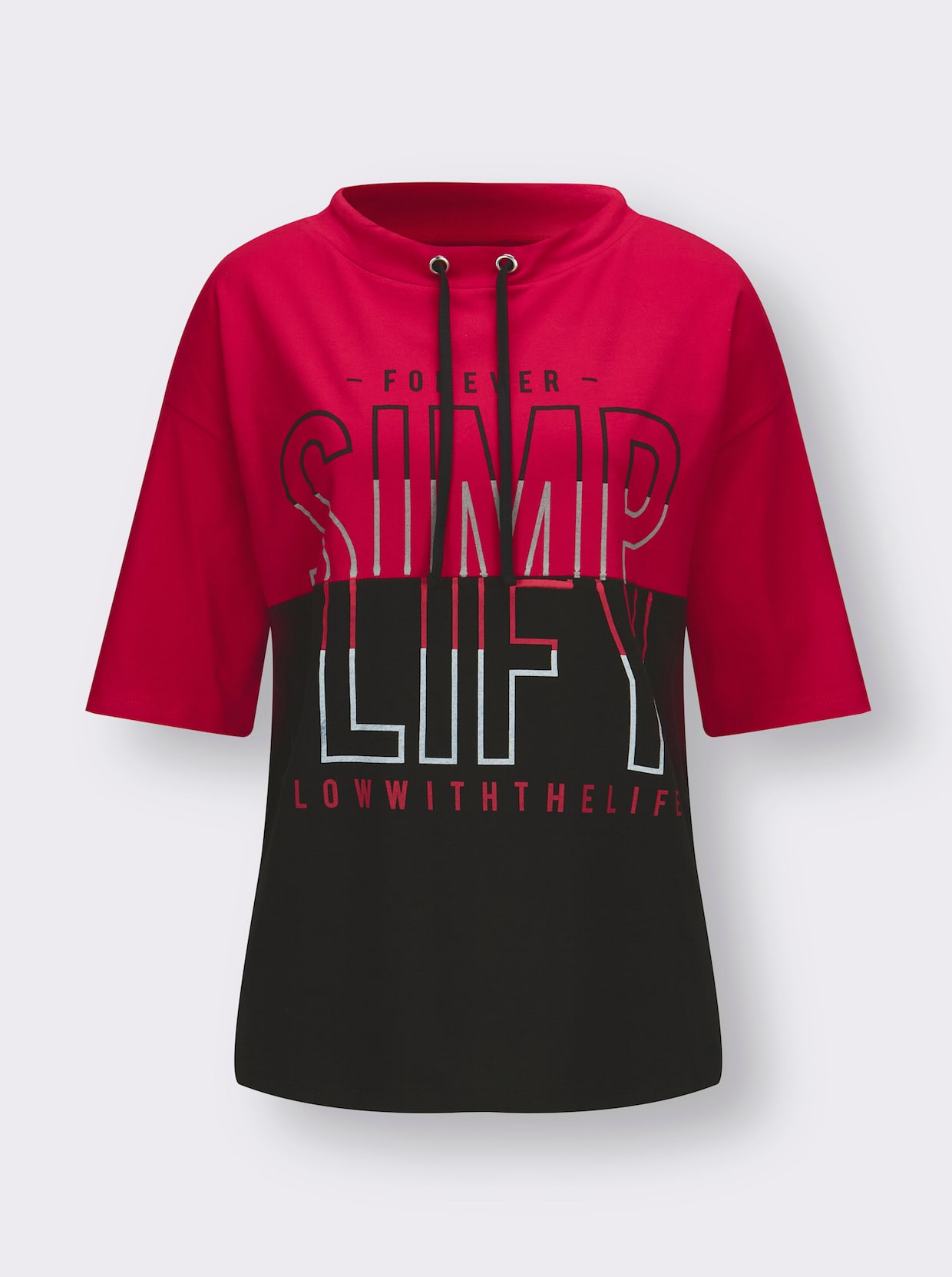 Bedrukt shirt - rood/zwart geprint