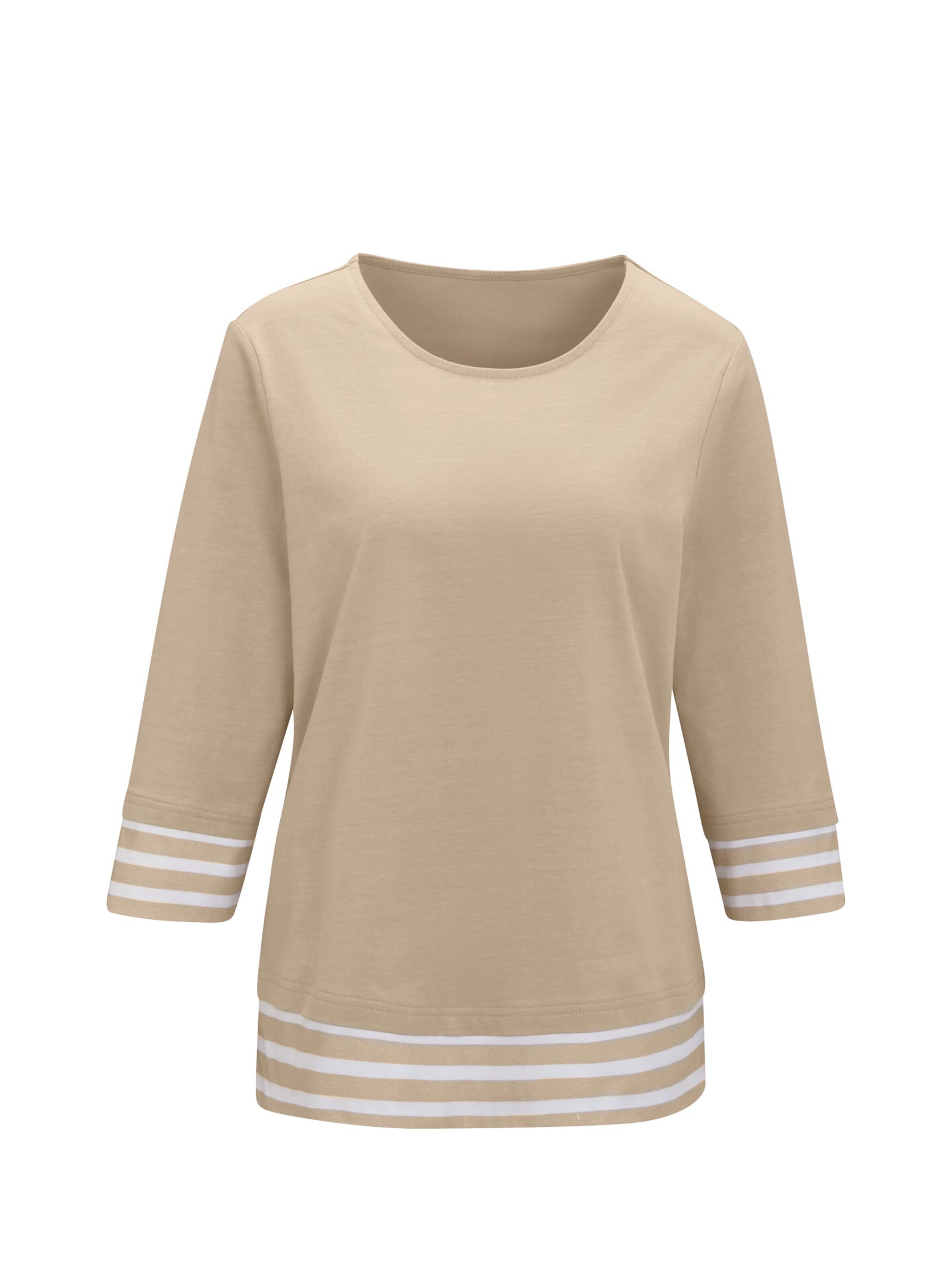 Shirt - beige-weiß-gemustert