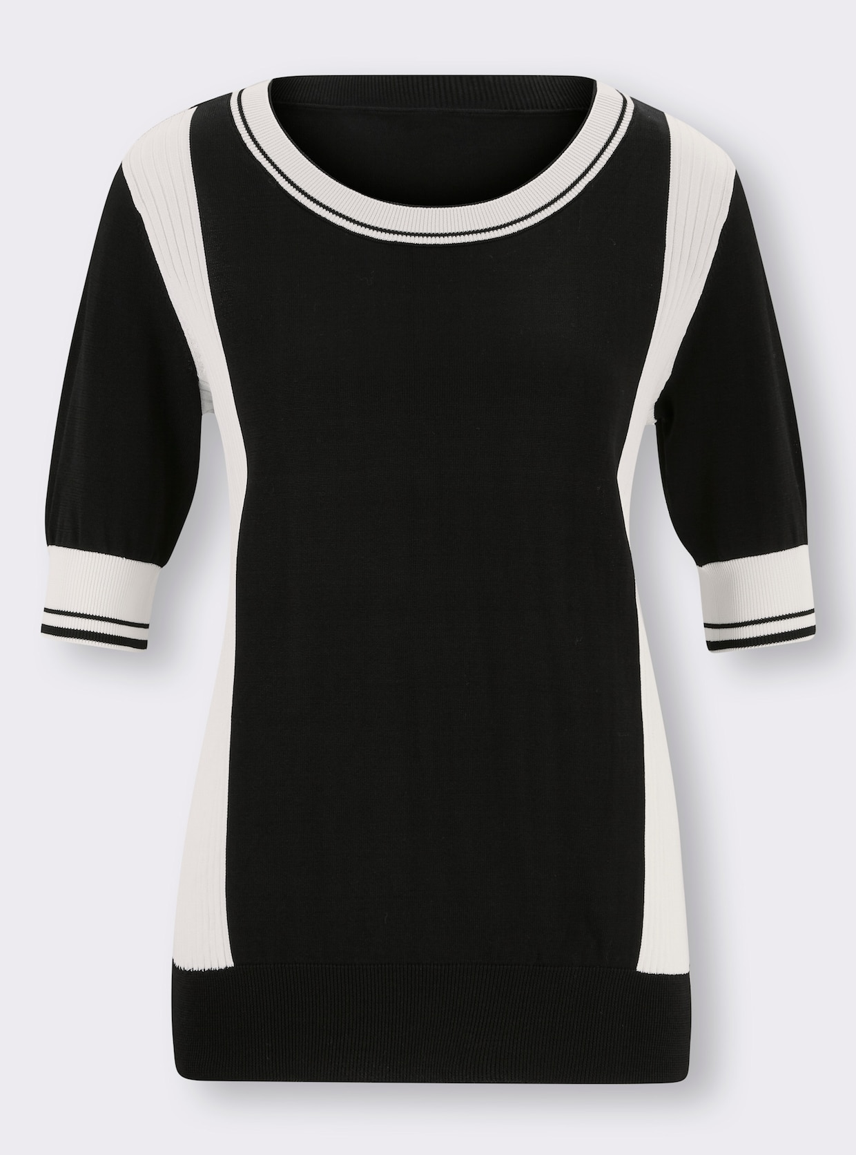 heine Pullover - schwarz-weiss-gemustert