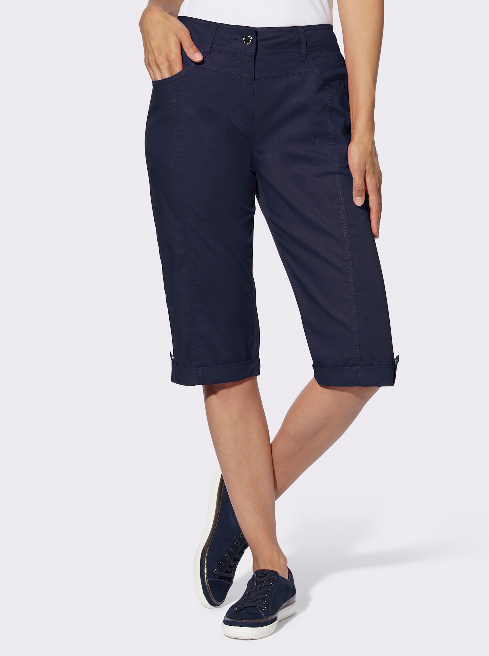 Bermudas mit Druckknopf am Bein - marine