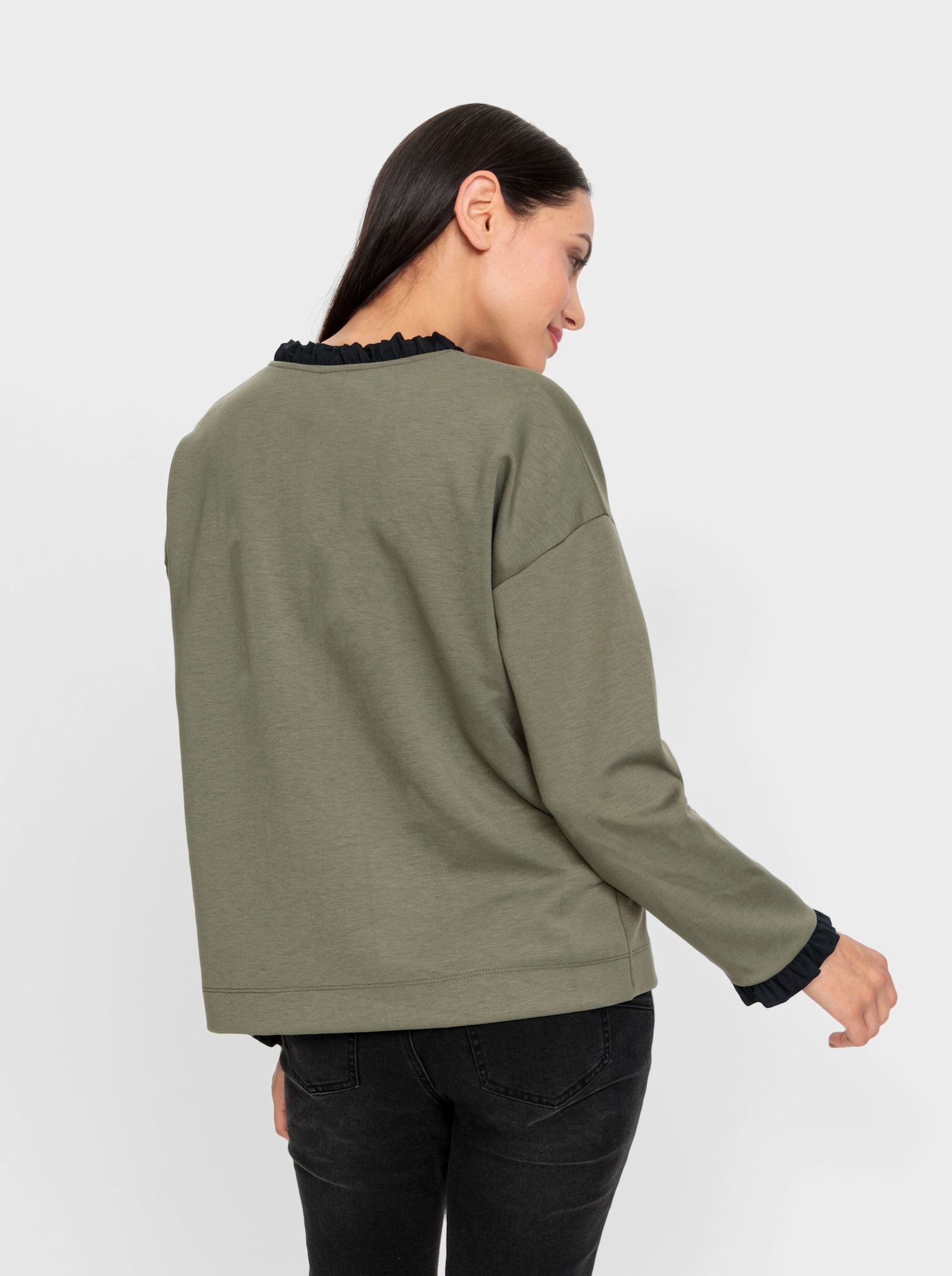 heine Sweatshirt in weich fließender Qualität - khaki