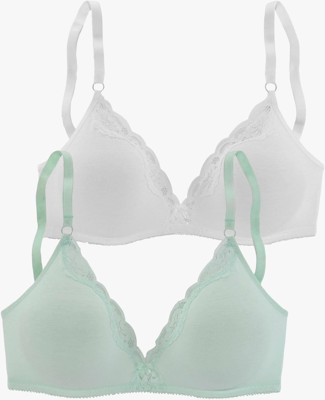 petite fleur Soutien-gorge Bralette - menthe + blanc