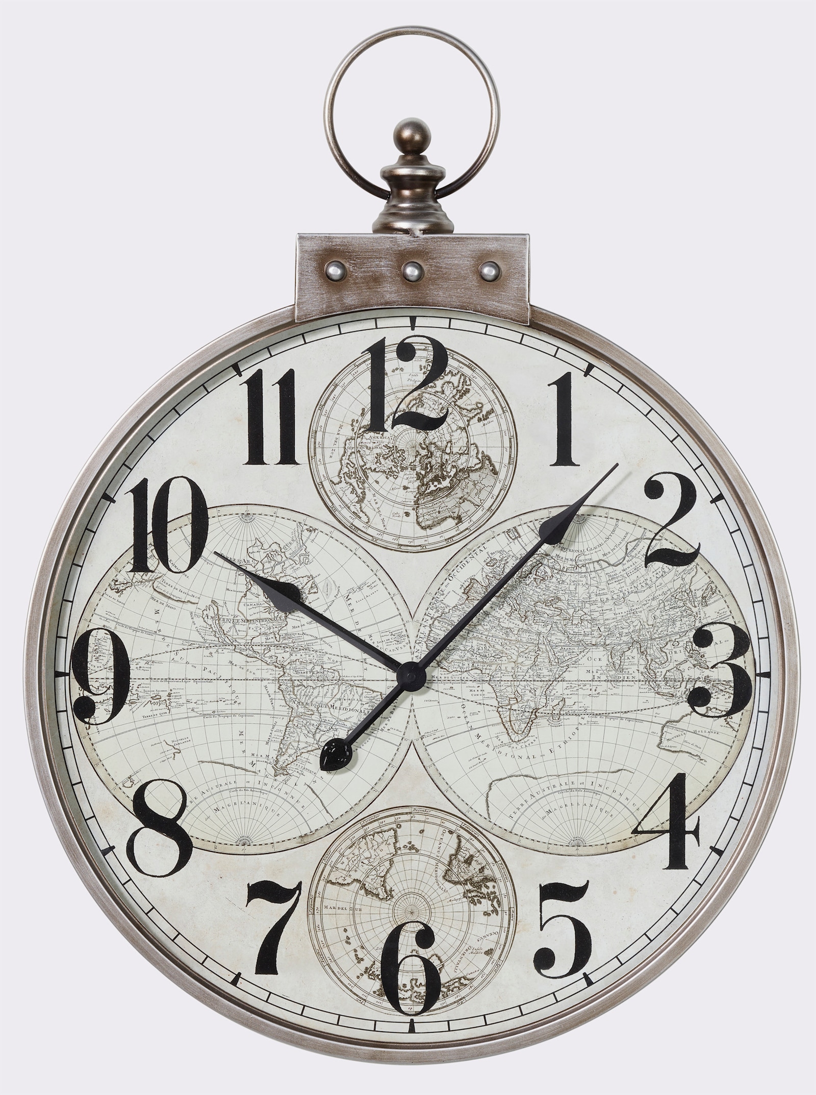 heine home Wandklok - antiekzilverkleurig