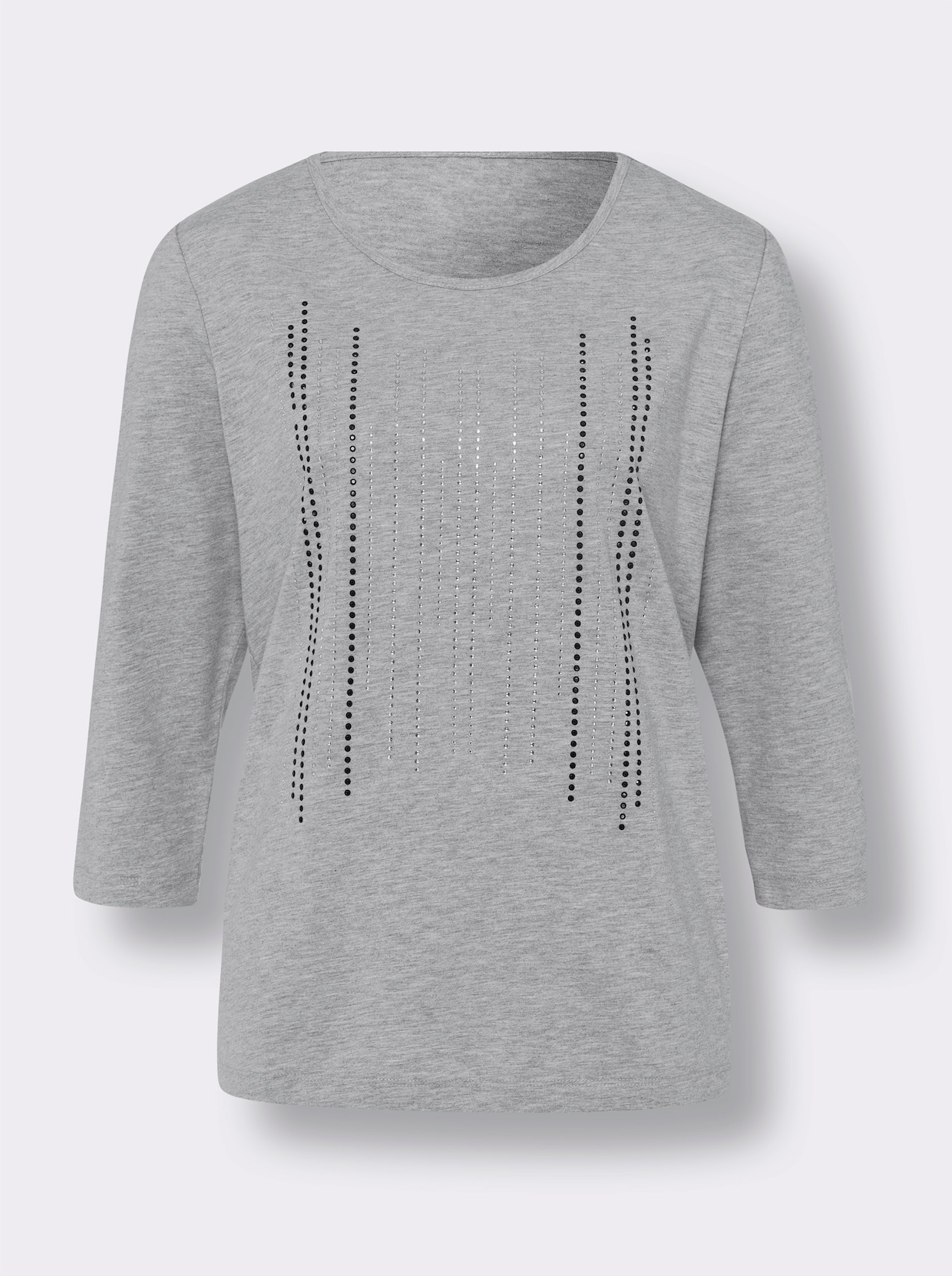 Shirt met 3/4-mouw - grijs gemêleerd