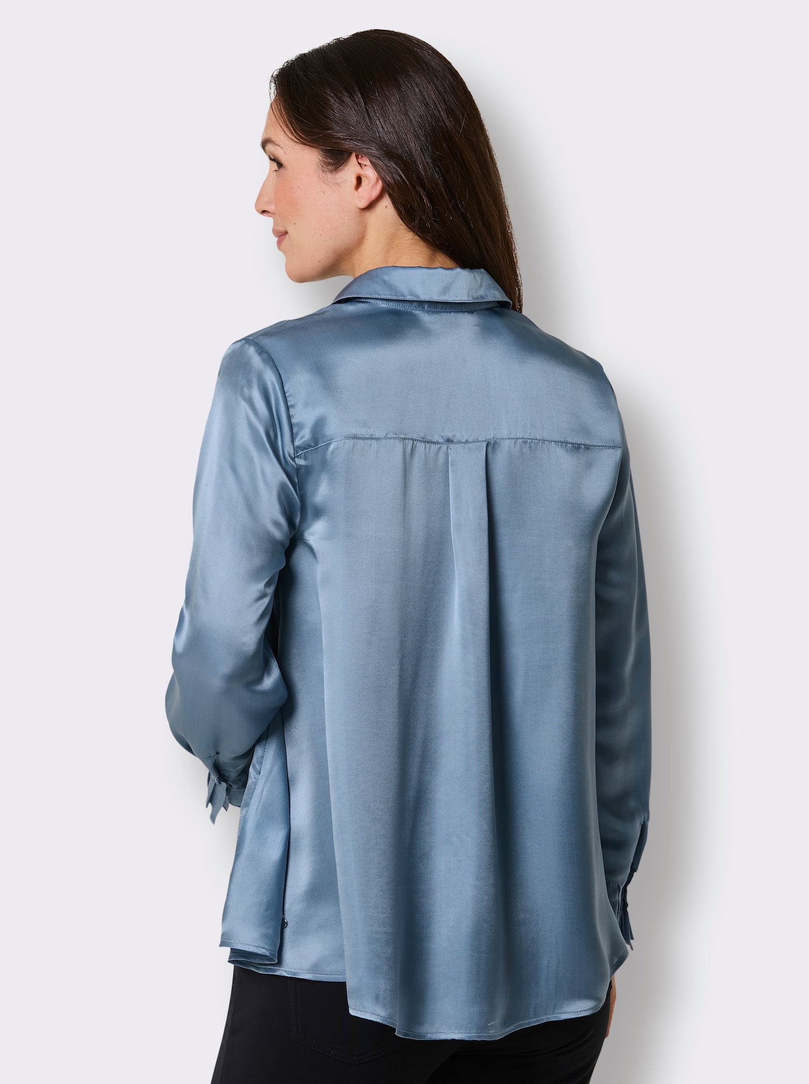 CREATION L PREMIUM Seidenbluse - bleu