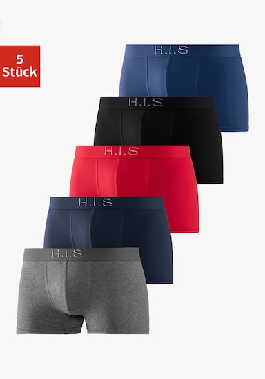 H.I.S Boxer - grau-meliert, schwarz, navy, rot, blau