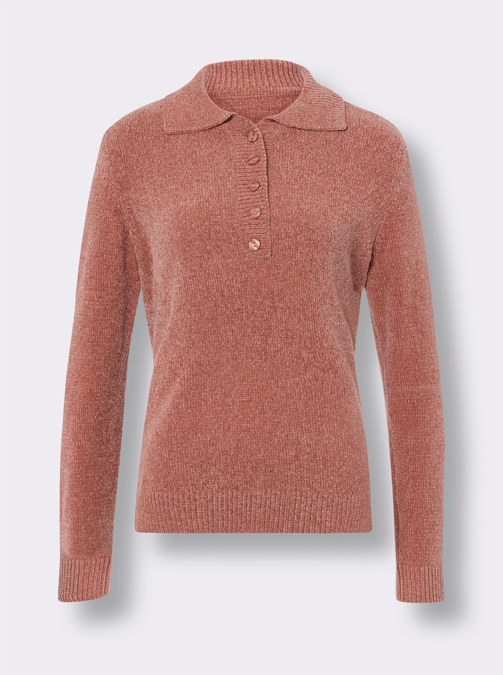 Polopulóver, ženilk. priadza - ružové drevo