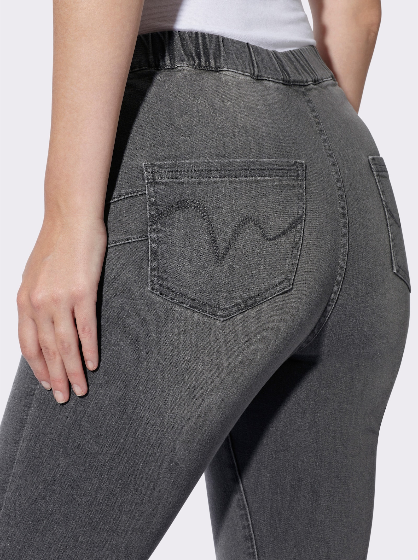 heine Schlupfjeans in Bootcut-Form - stone-grey-denim