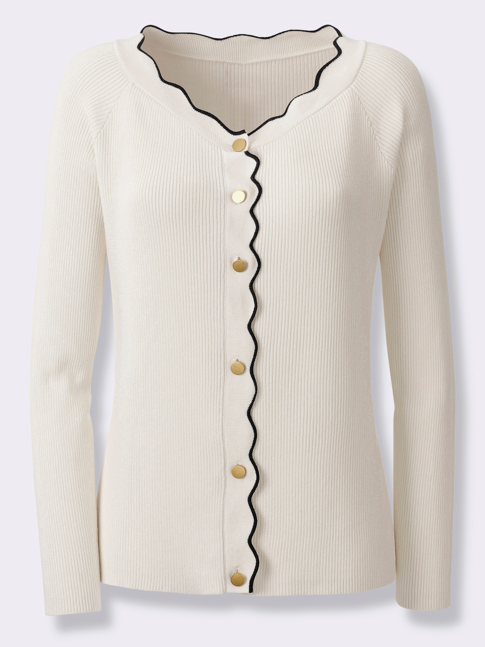 heine Vest met golvende randen - champagne