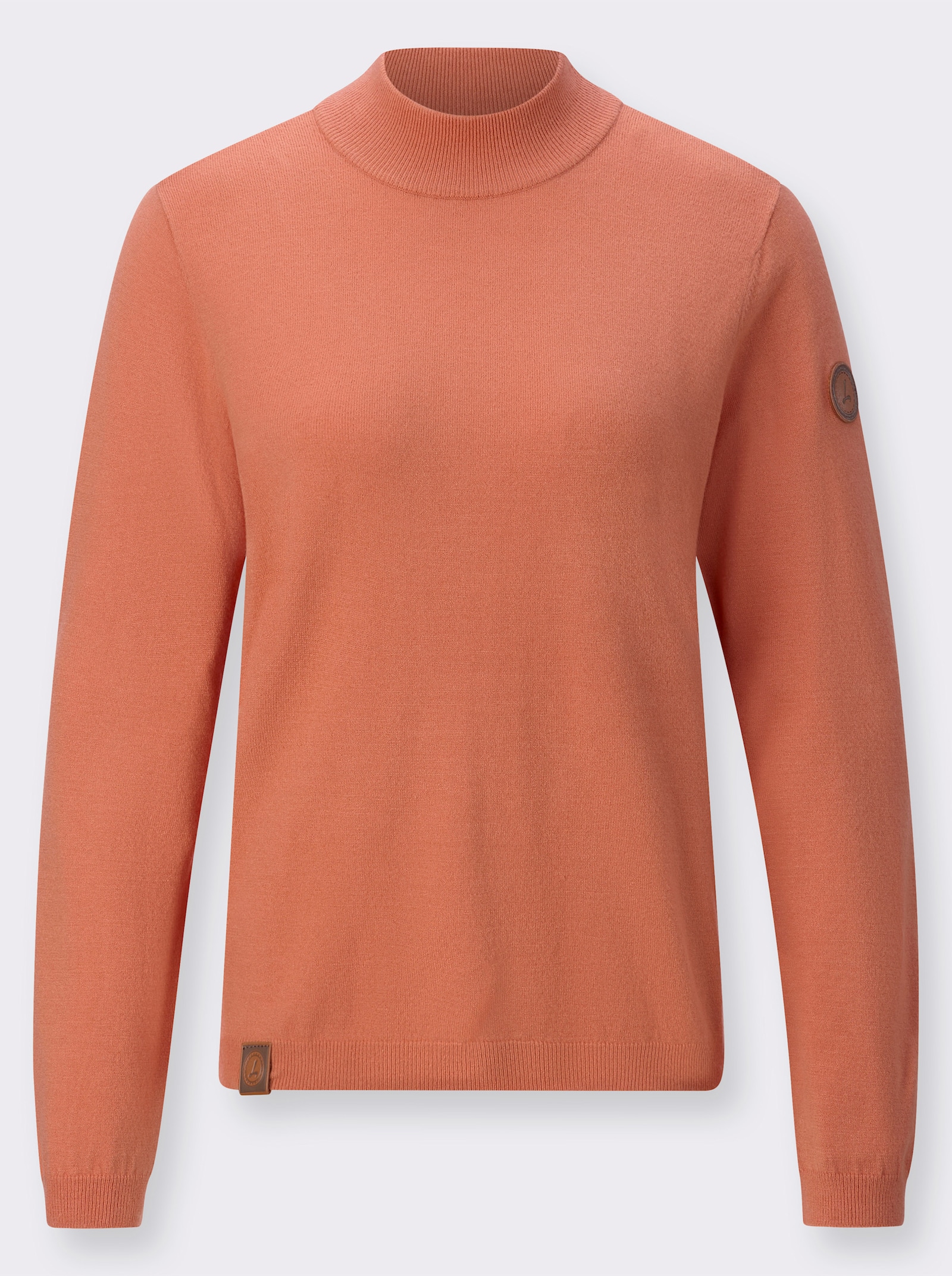Stehkragenpullover aus Viskose-Qualität - papaya