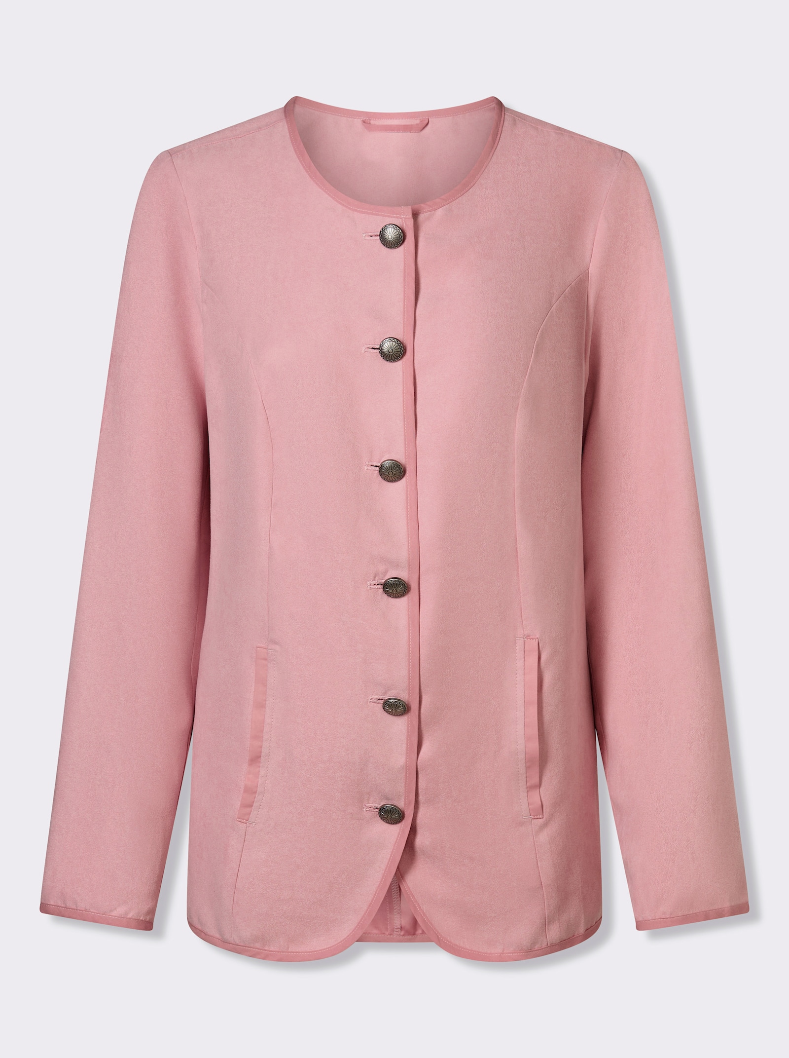 Broderad jacka med kontrastpasspoal - hortensia