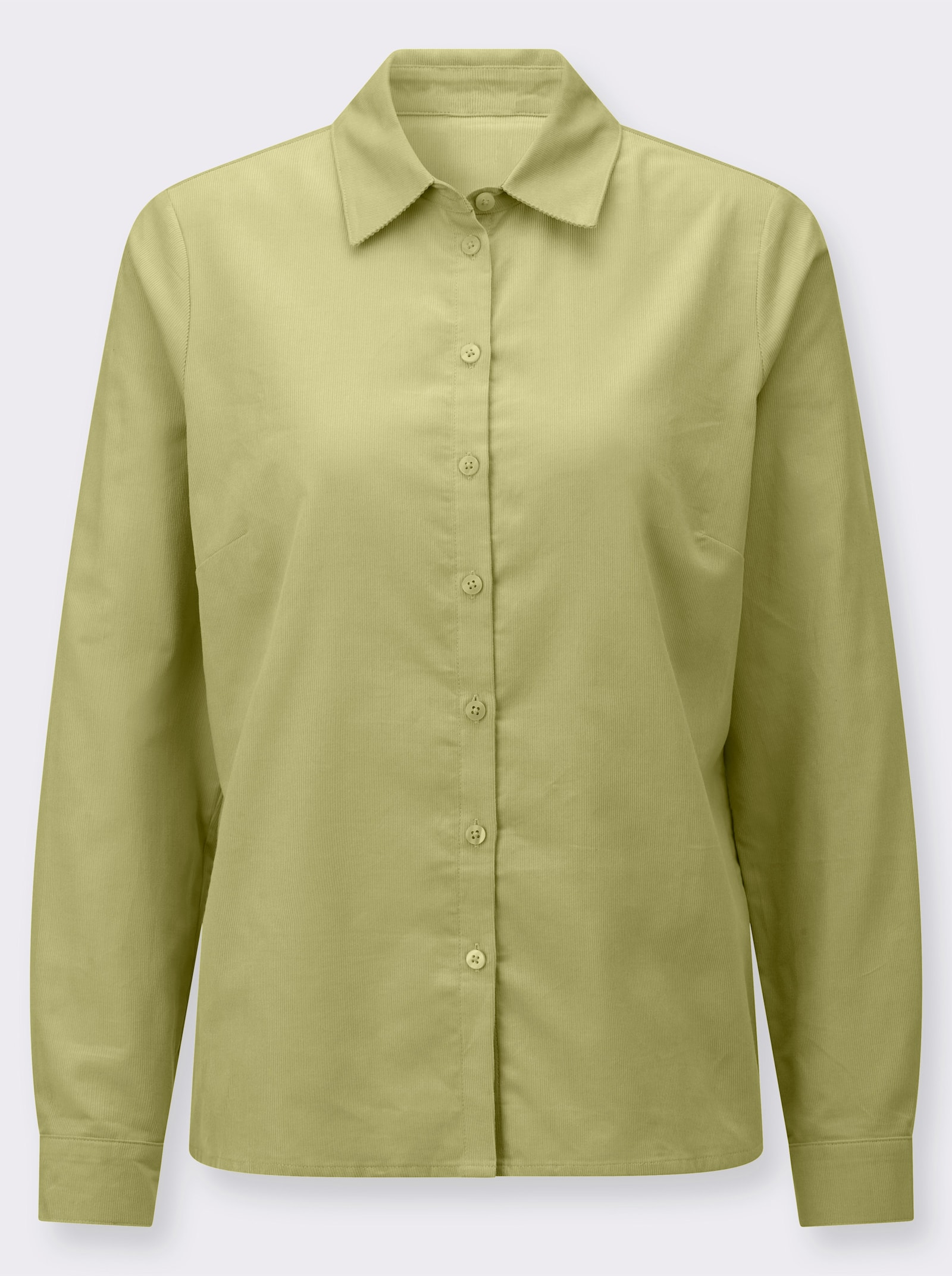 Chemisier en velours côtelé doux - vert tilleul