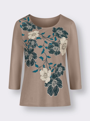 3/4-Arm-Shirt - sesam-petrol-bedruckt