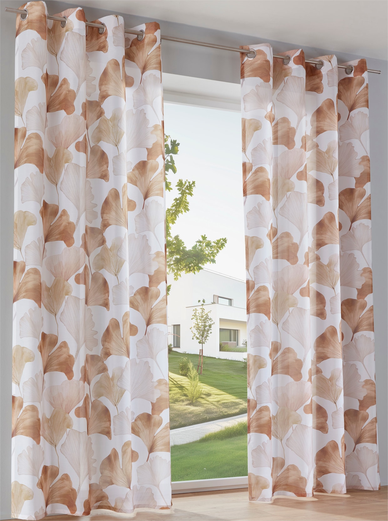 heine home Decoratieve vitrage - wit/bruin