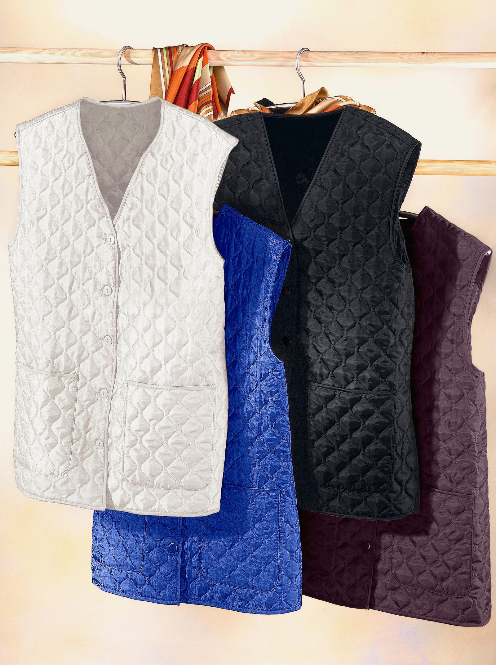 Steppweste mit Wattierung - wollweiß