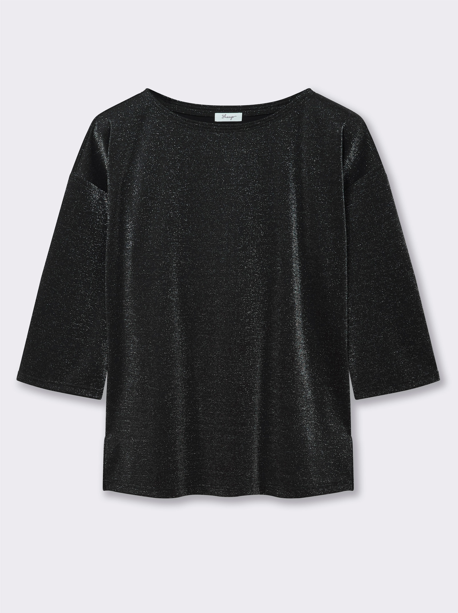 sheego Sweatshirt aus Glitzergarn - schwarz