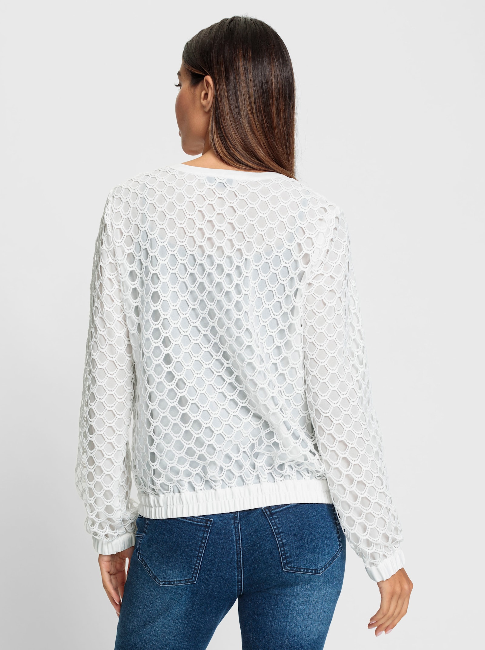 heine Blousonjacke mit leichter Transparenz - weiß