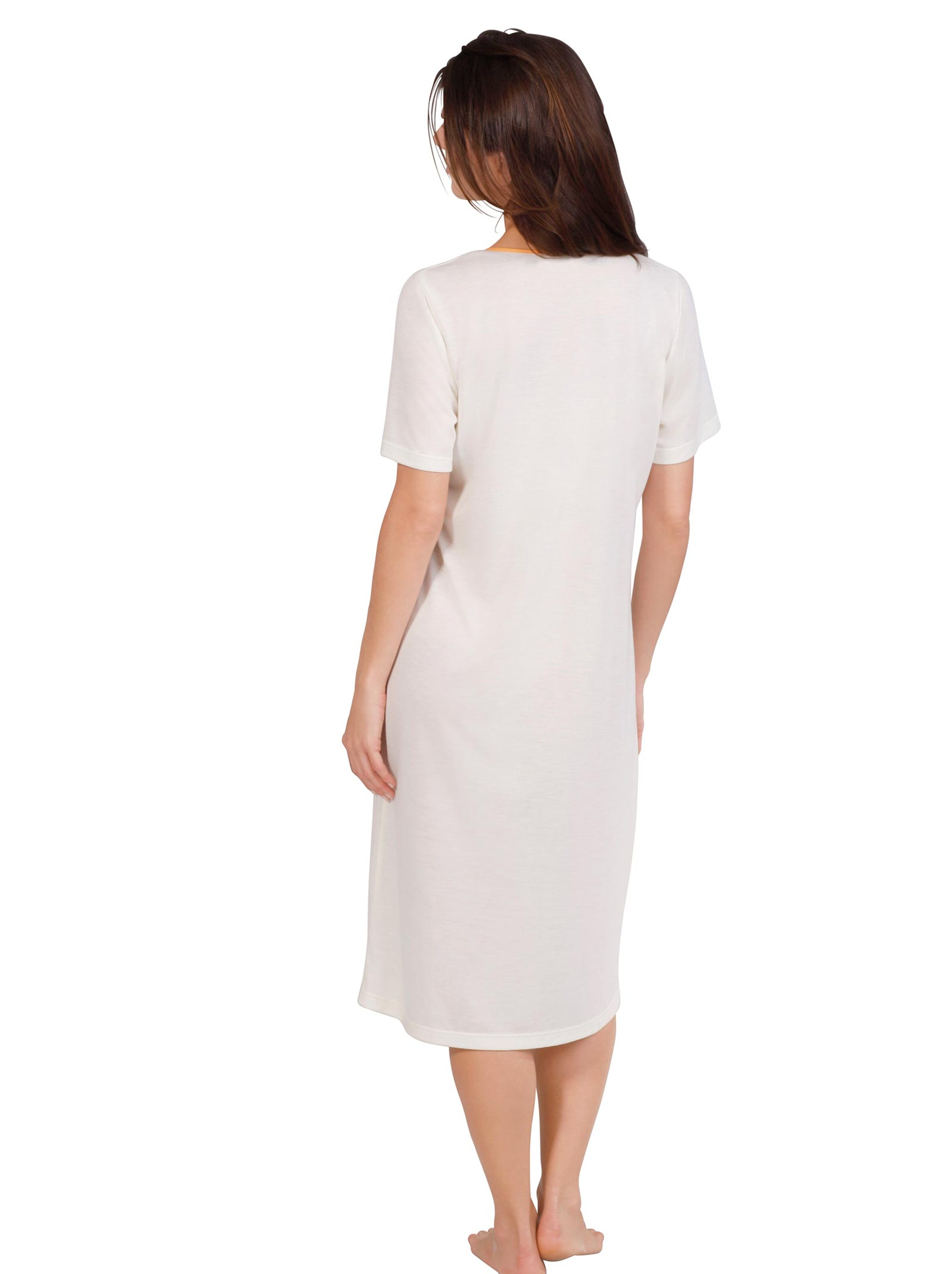 Ascafa Kurzarm-Nachthemden - vanille + vanille-bedruckt