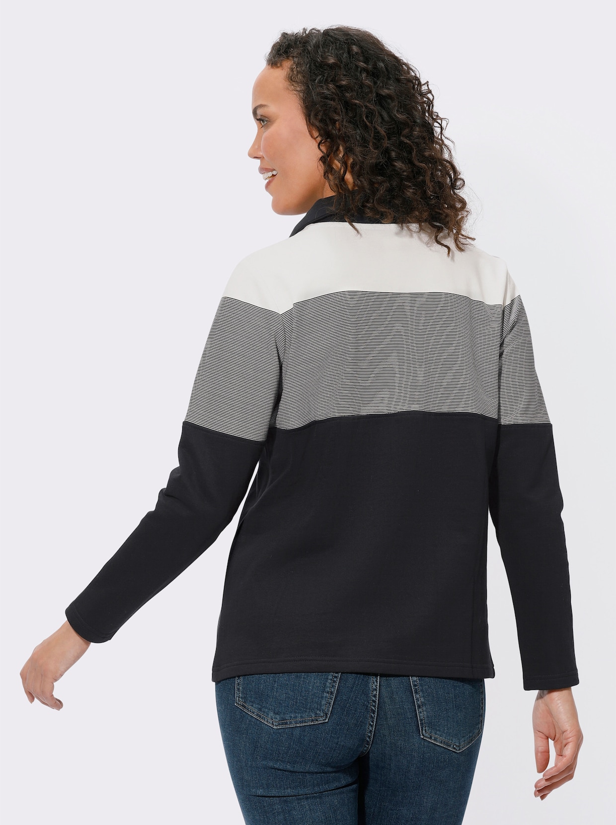 Sweatshirt - schwarz-ecru