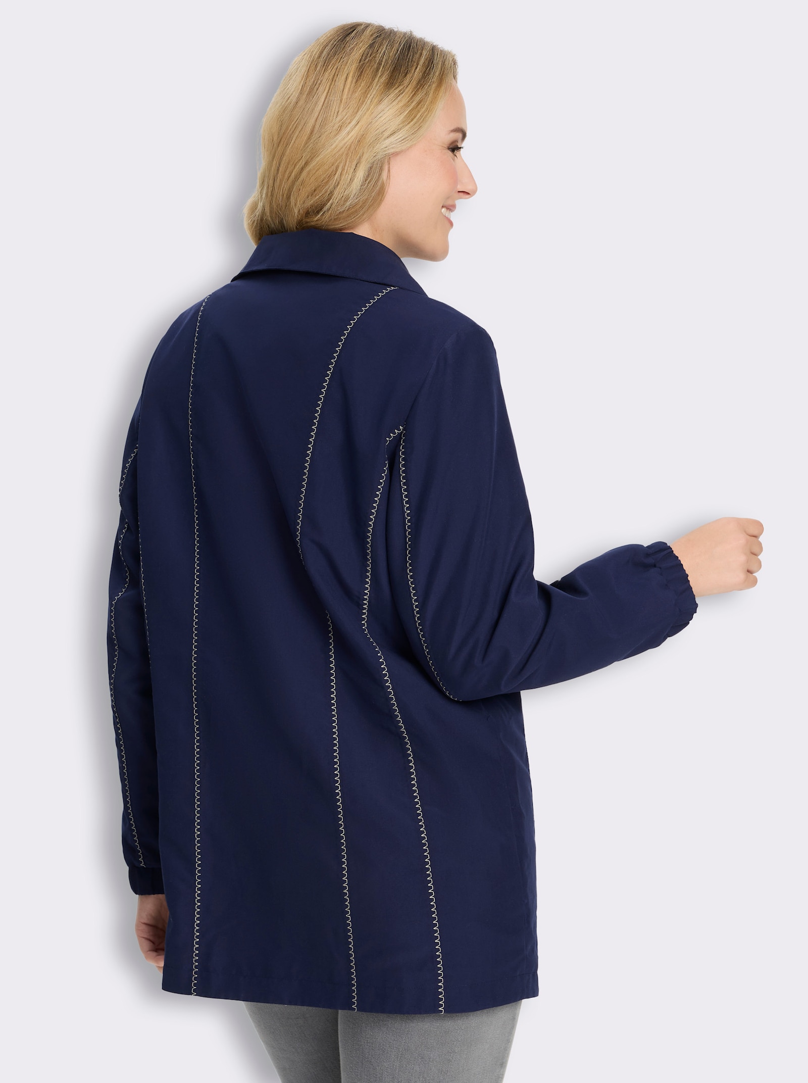 Jacke mit Kontrastnähten - marine