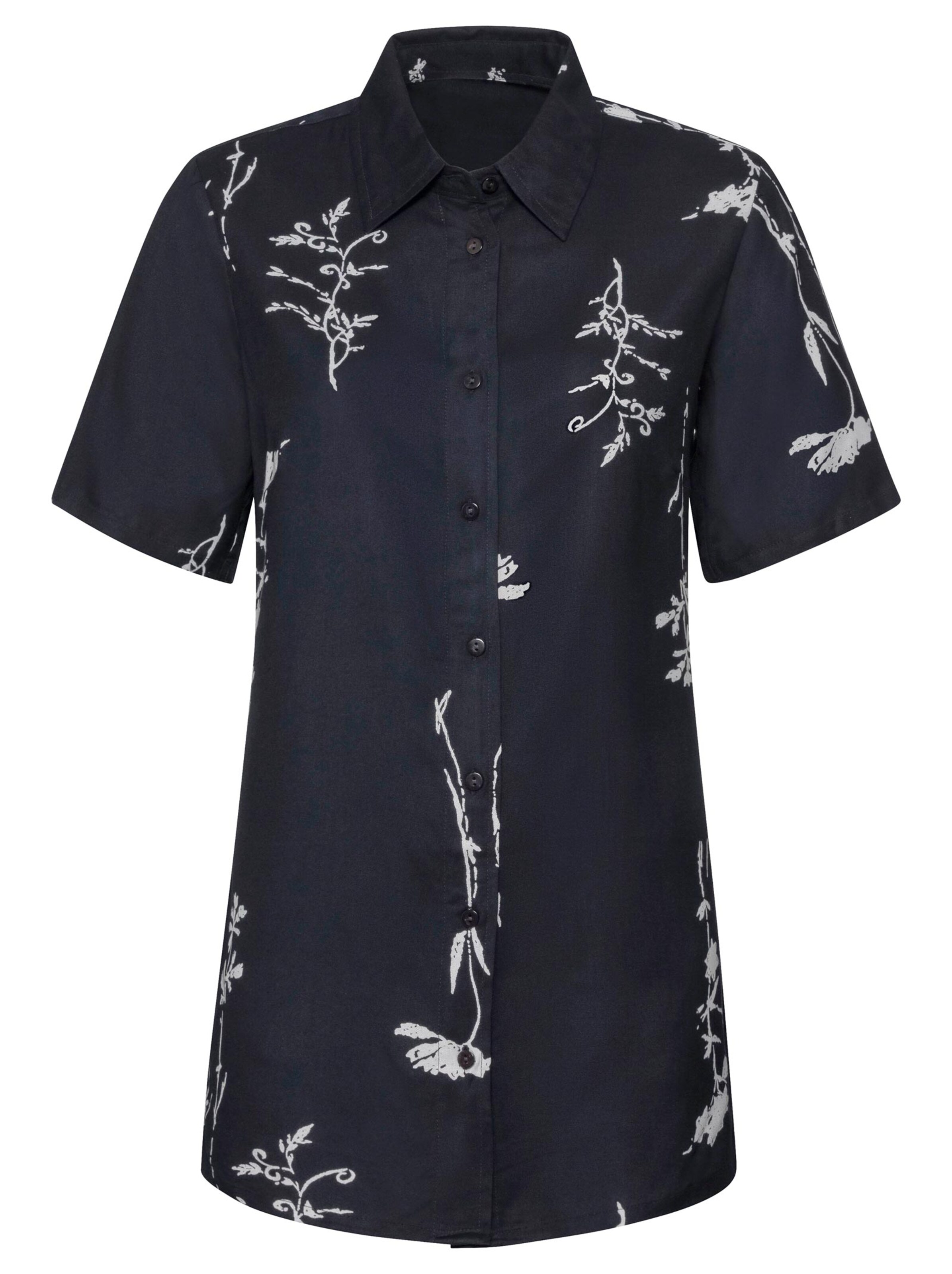 Hemdbluse - marine-gemustert