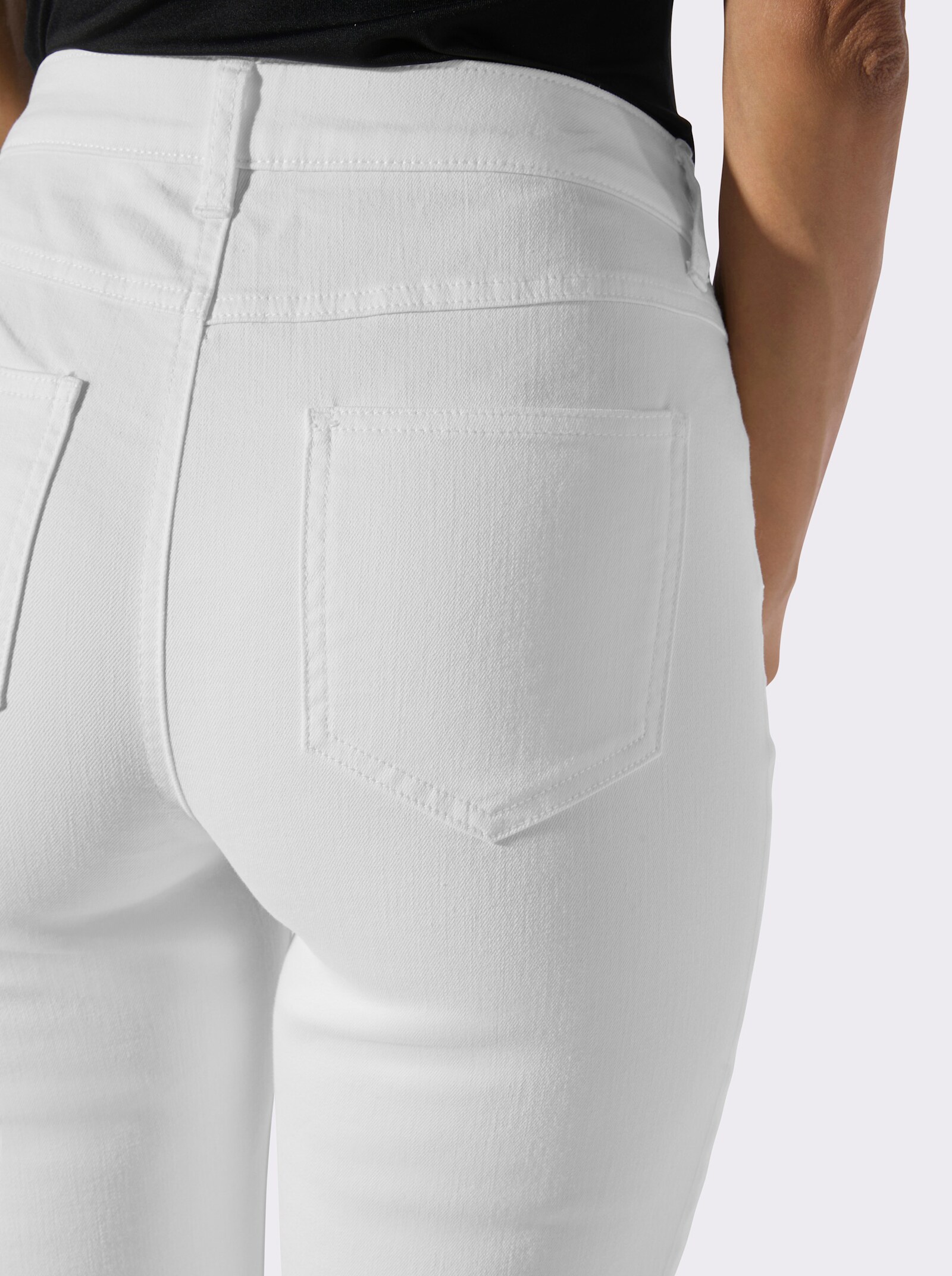 5-Pocket-Jeans mit Glitzersteinchen - weiß