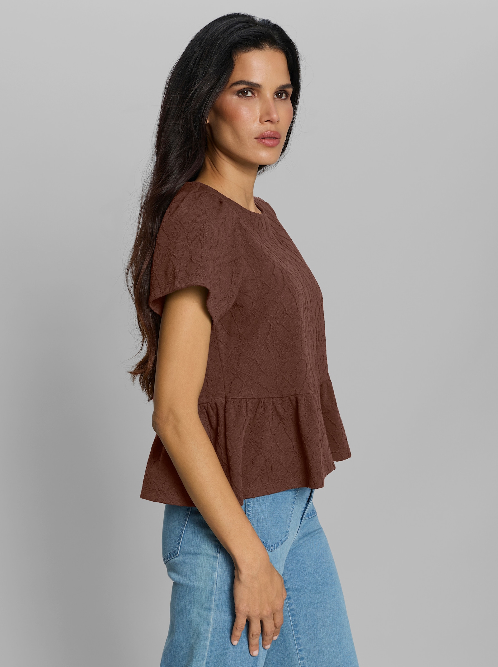 heine Schößchenshirt in pflegeleichter Qualität - schoko
