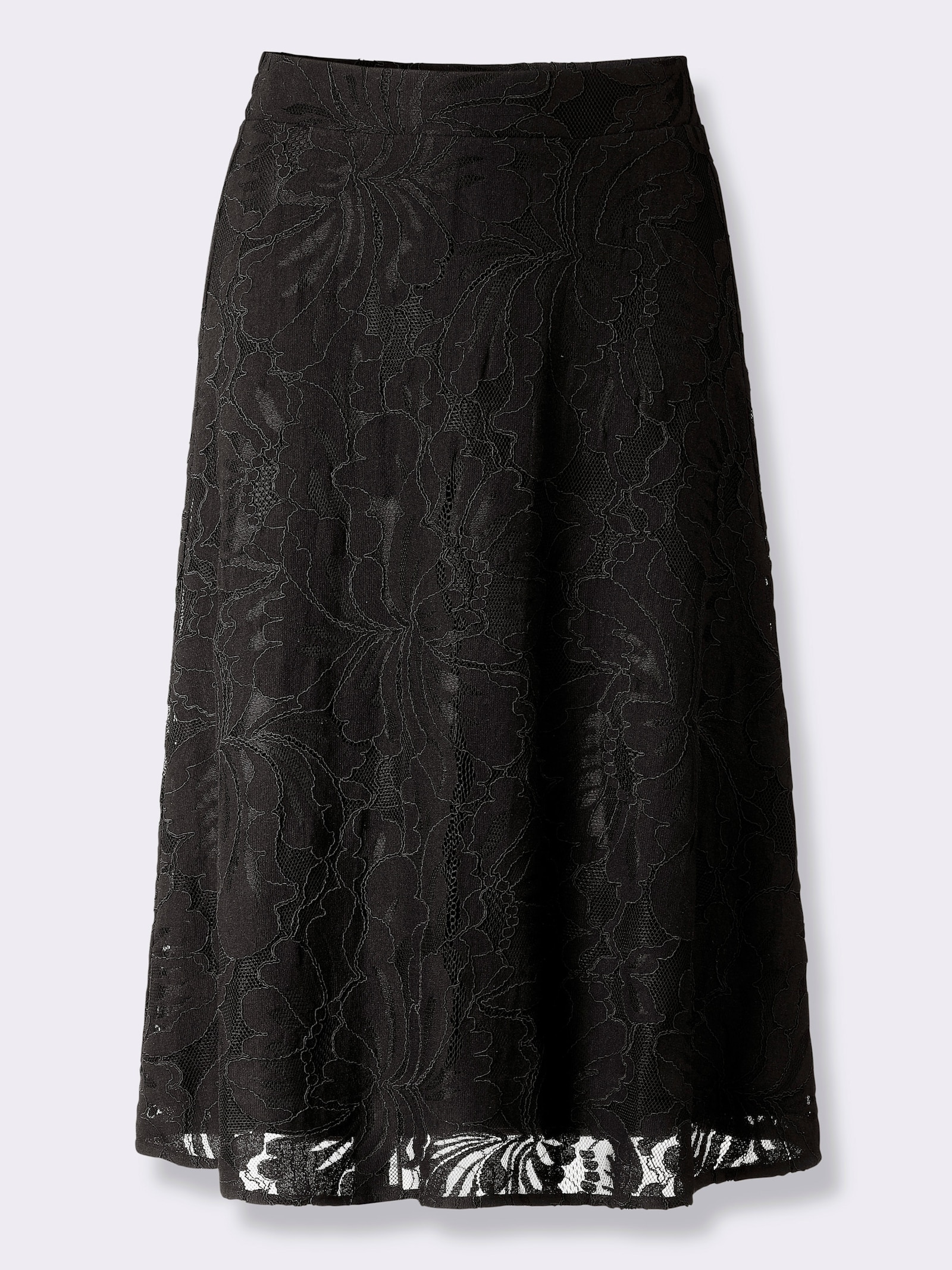 heine A-Linien-Rock mit rückwärtigem Dehnbund - schwarz