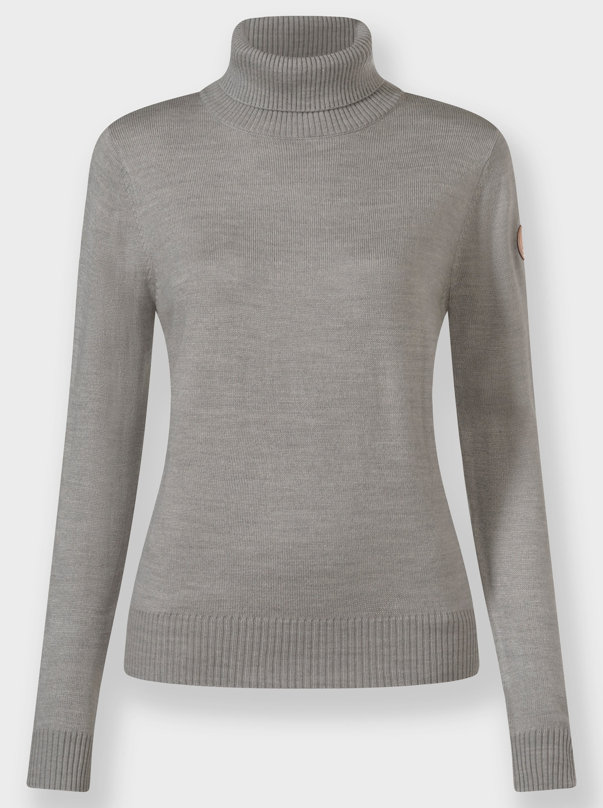 Rollkragenpullover - steingrau-meliert