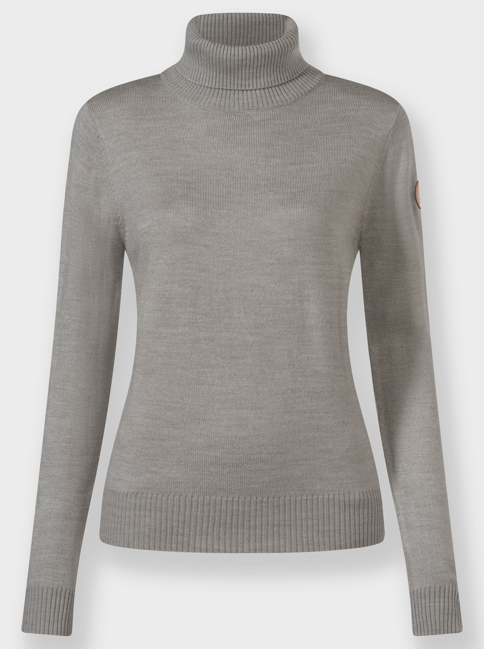 Rollkragenpullover in pflegeleichter Qualität - steingrau-meliert