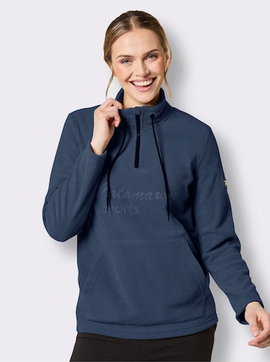 Catamaran Sports Fleecepullover mit weitenregulierbarem Stehkragen - dunkelblau